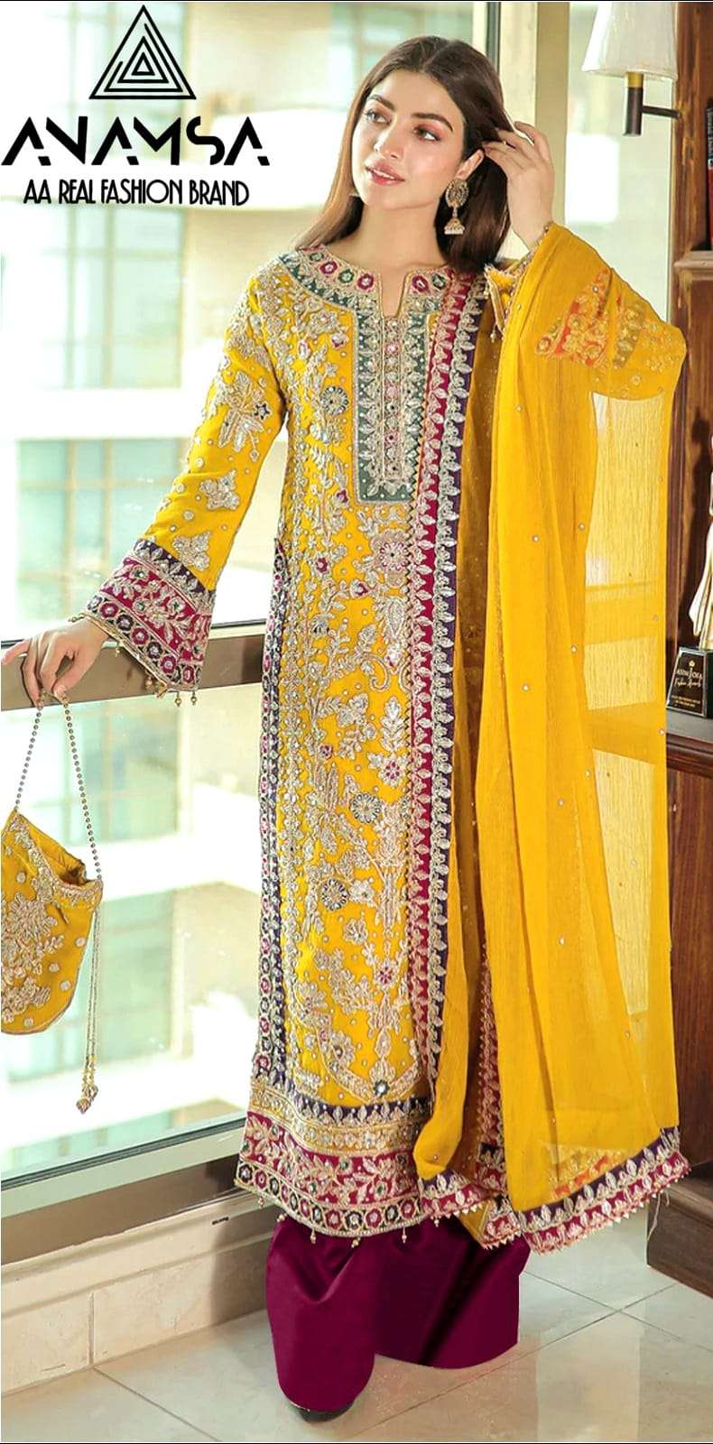 anamsa 7773 semi stitched anamsa 299 details heavy pure fox georgette with heavy embroidered very beautiful design and sequence work high quality material very beautiful semi stitched outfit