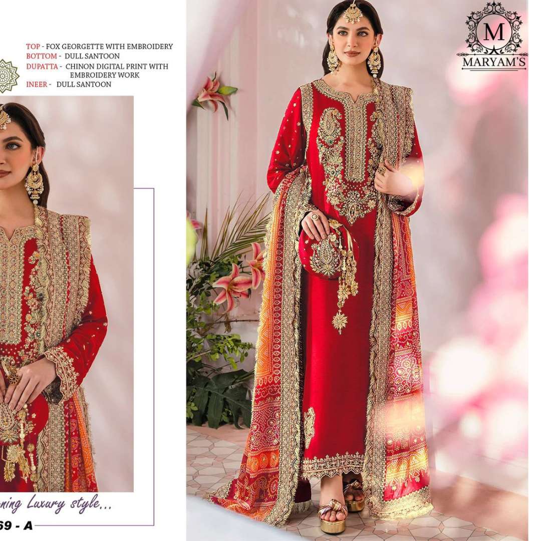 exclusively pakistani dress festive n party wear collection maryams 169 pakistani dresses collection top heavy faux georgette with embroidery work bottom dull santoon