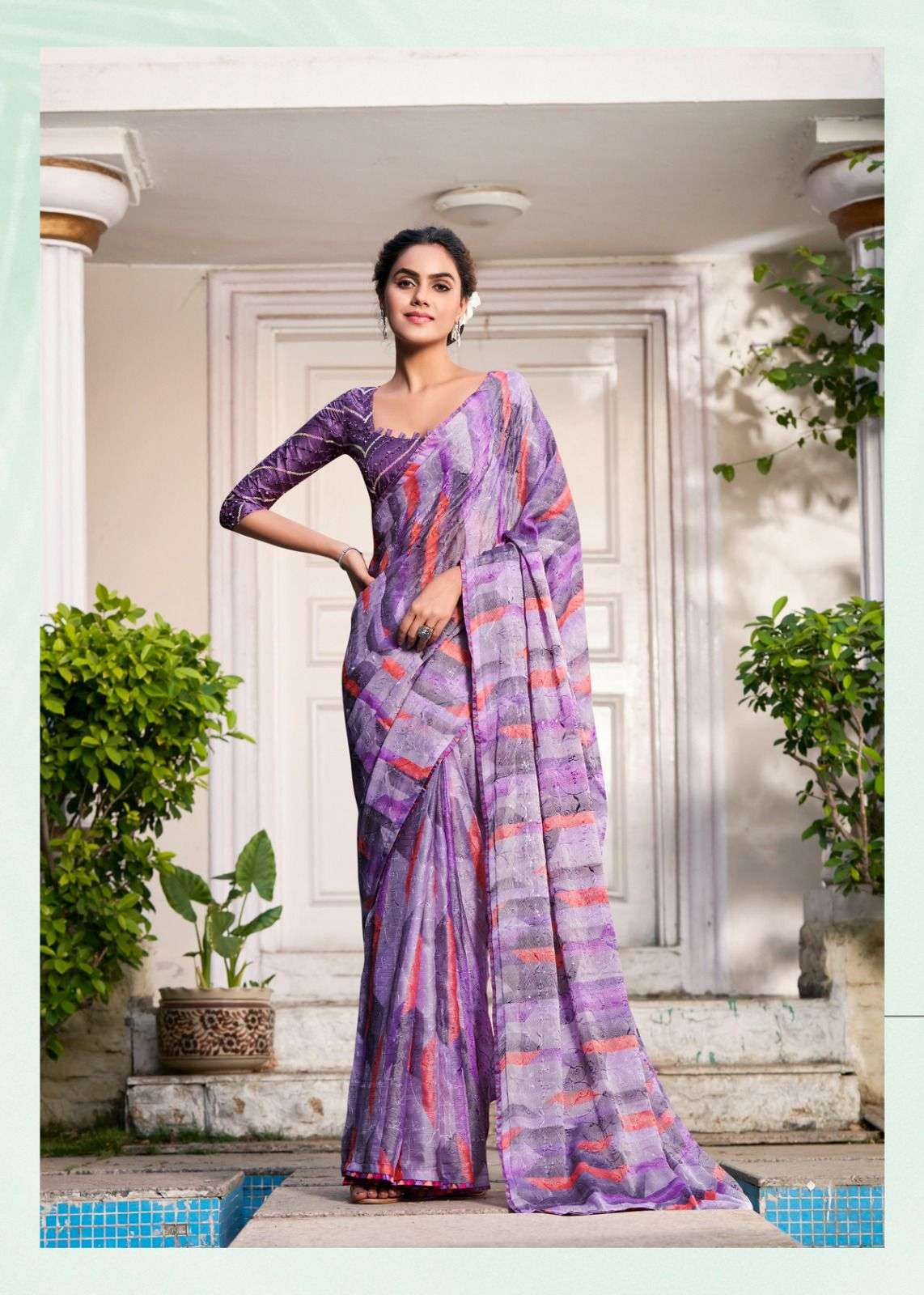 saree catalogue sanika fabric pure soft chiffon barsso fabric and full saree embroidery work  with lace patti border and embroidery sequence work blouse saree 