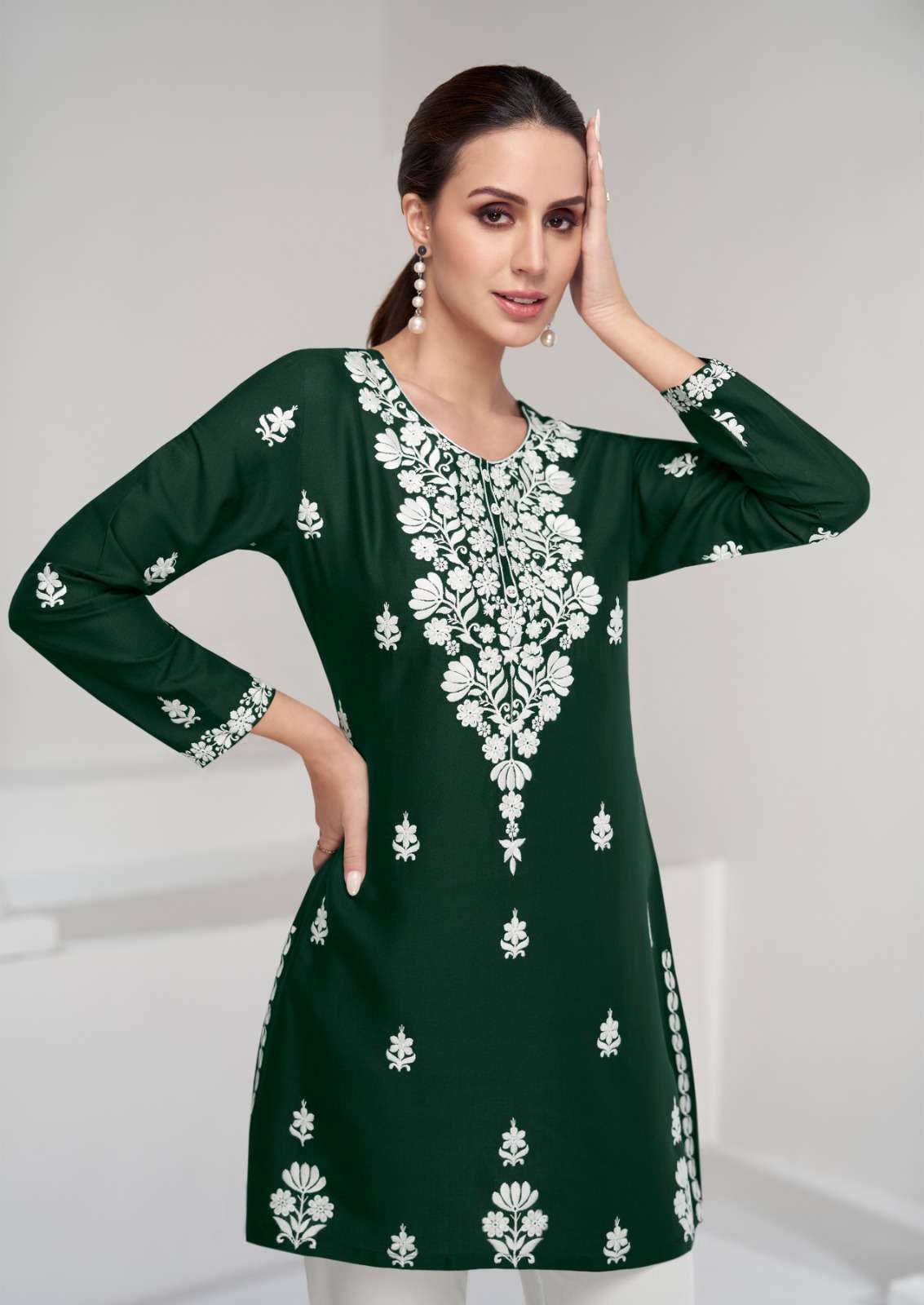 vamika nx new launch we are providing new range of tunic collection incorporate minimalistic styles into your ethnic yet modern line-up with this elegant designer tunics short top catalogue name ruhana