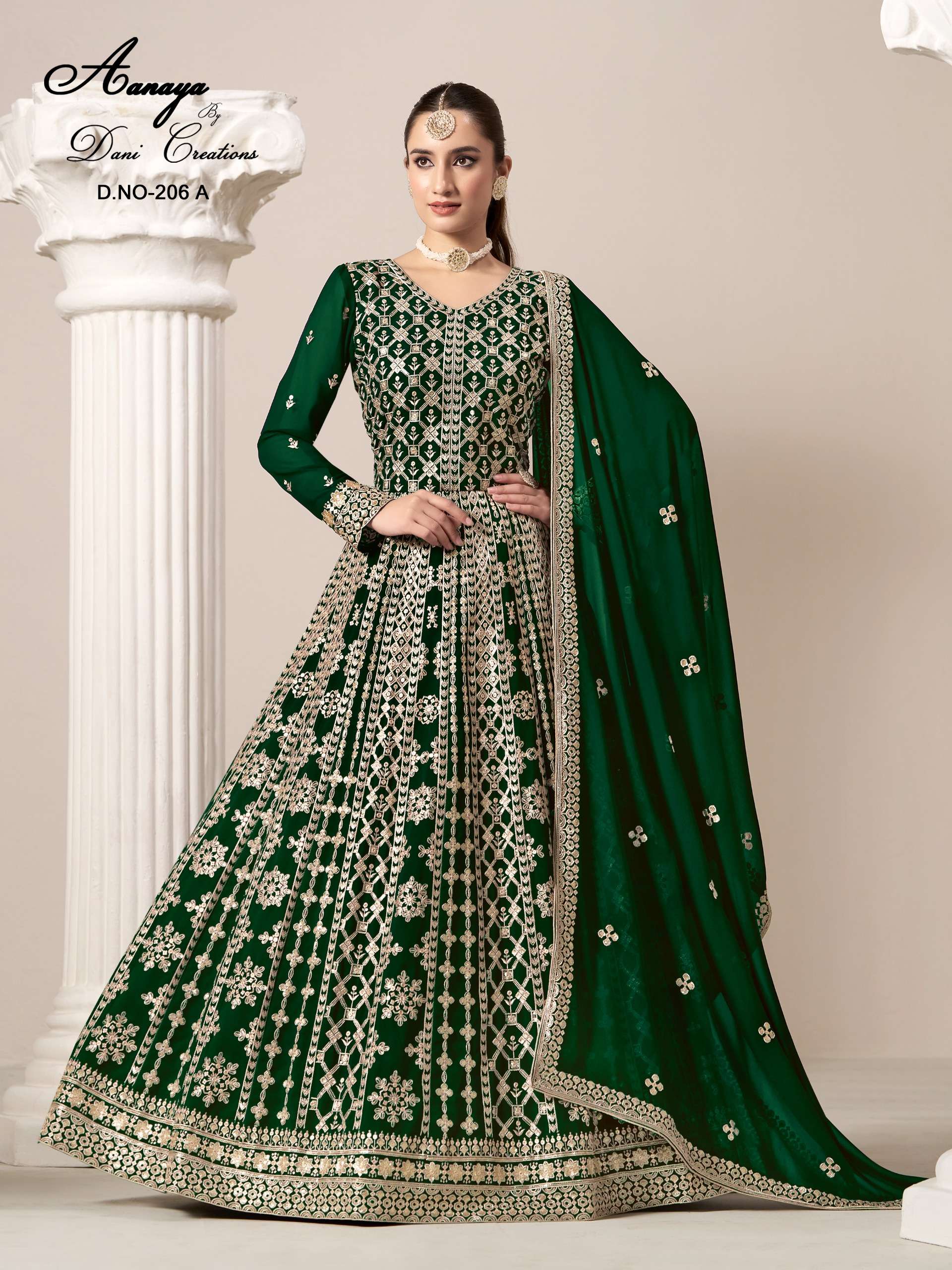 aanya by dani creation catalogue aanya vol series 206 a to 206 d top faux georgette bottom n inner santool duppatta faux georgette