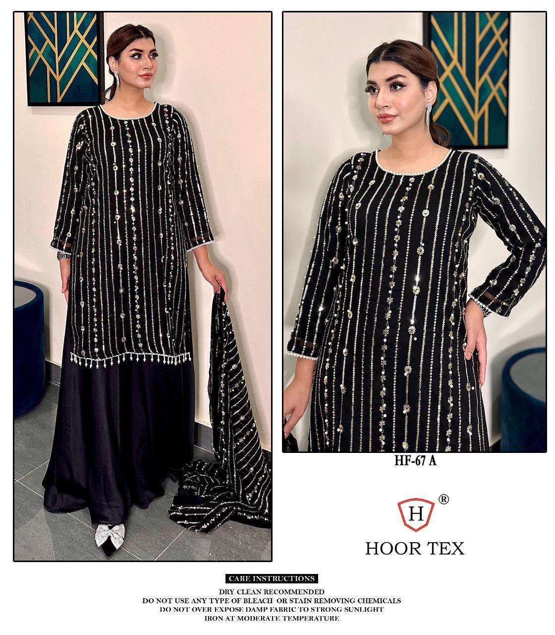 hoor tex catalogue hf 67 a to h top heavy georgette bottom heavy sattin dupatta heavy georgette designer partywear pakistani readymade dresses 