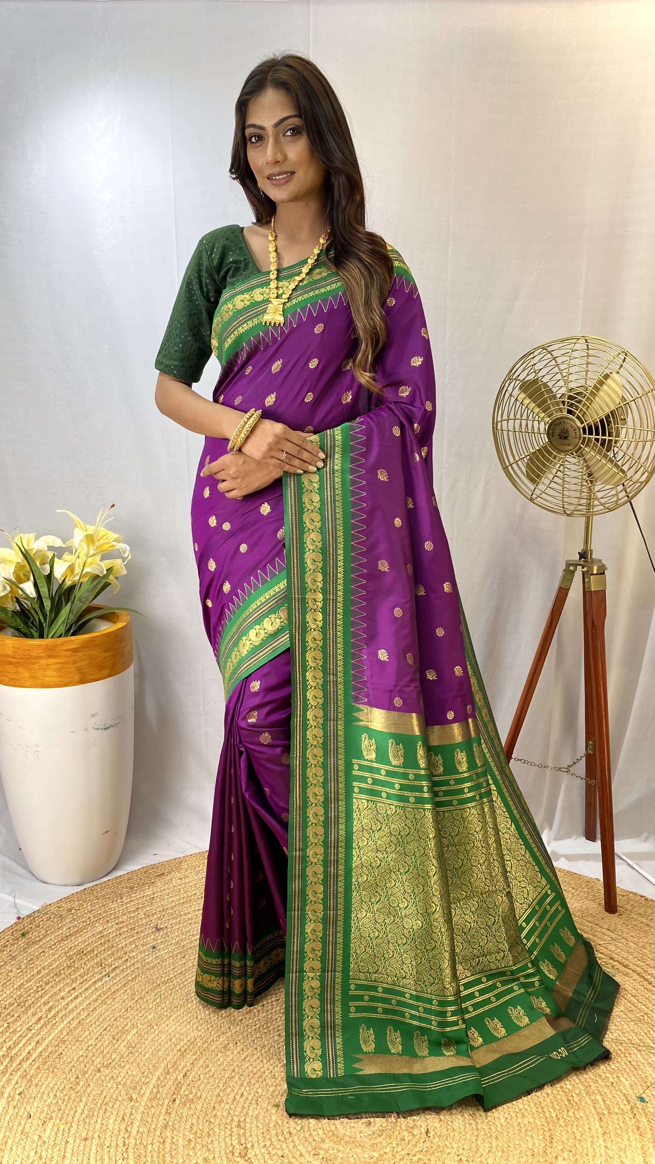 saree catalogue aadrika paithani sarees with a peacock style contrast weaving border semi silk saree with golden zari weaving design all over the  saree with rich pallu