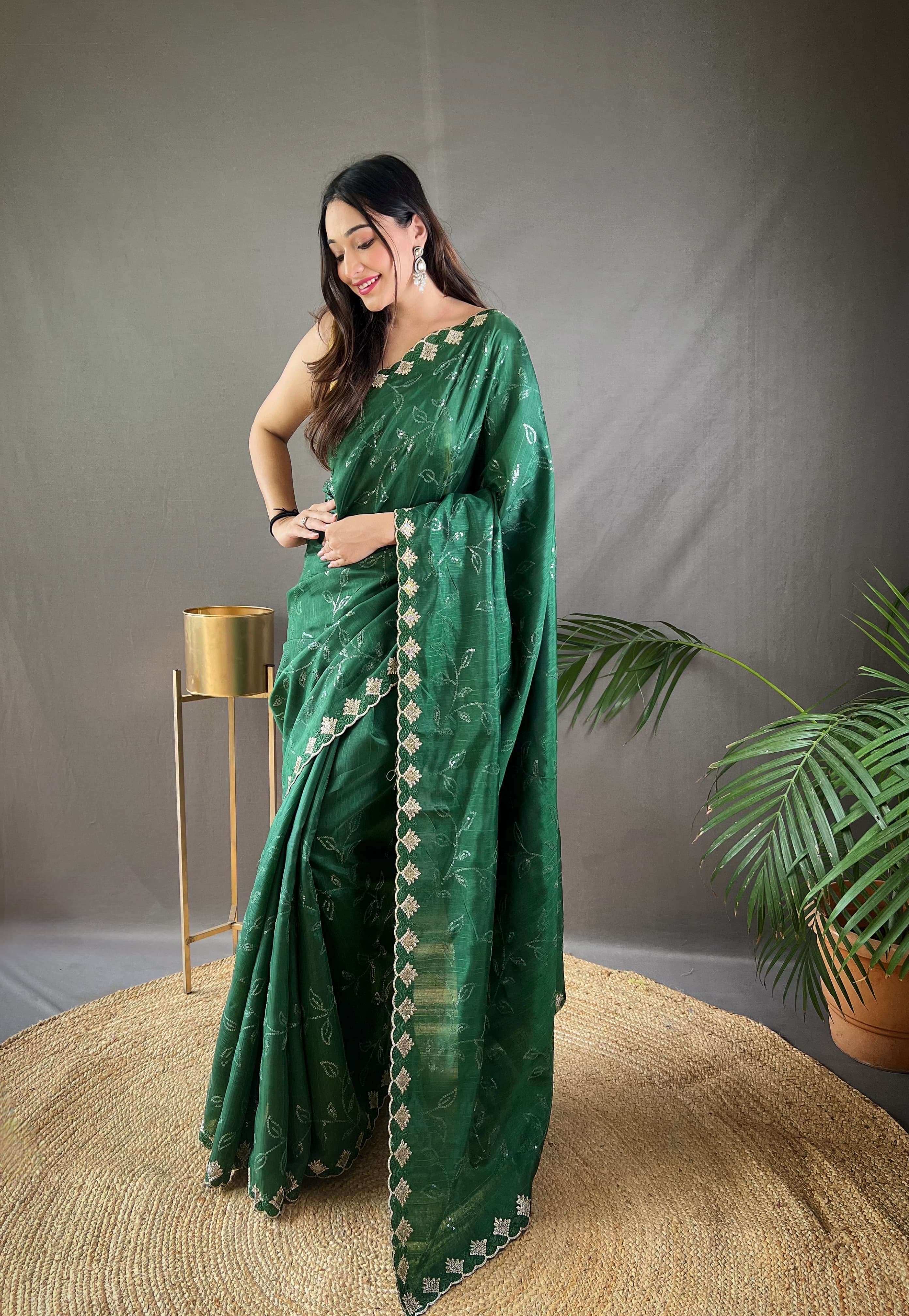 saree catalogue falak pure ruhi silk saree with all over jal work of water sequence with cutwork fancy border and fancy embroidery running blouse piece