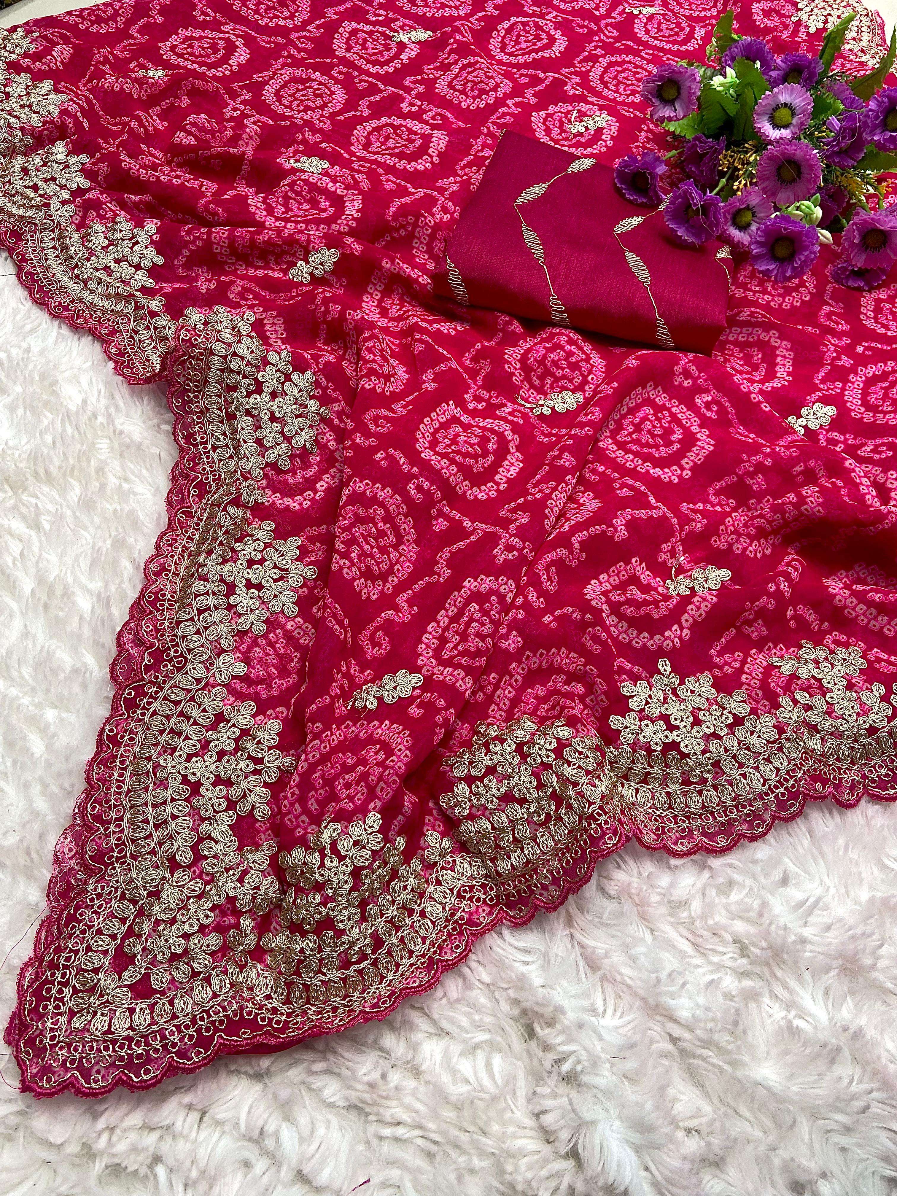  saree soft lightweight chiffon x pitta work fabric soft chiffon work beautiful c pallu pitta work with butti in whole saree n cutwork border design blouse heavy mono with pitta  work