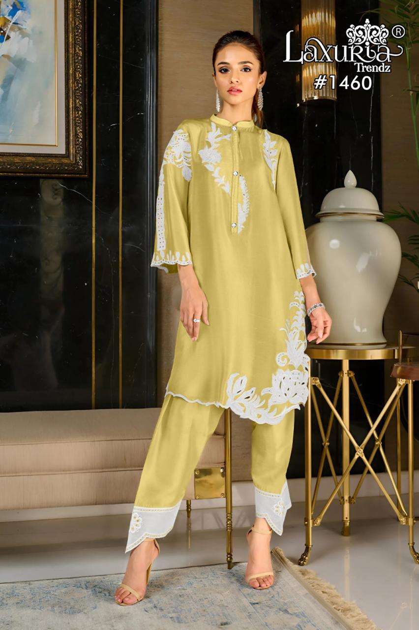 laxuria trendz design number 1460  designer tunic with gorgeous embroidery cutwork tunic sleeves in embroidery with handwork with cutwork n glamours paired with embroidery pants with cutwork