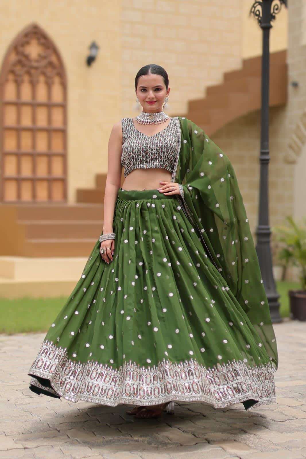 lehenga collection gulnaz twirl your fashion fervour with this celebrational and vibrant lehenga in promising colour reflects interesting amalgamation of traditional heritage lehenga 