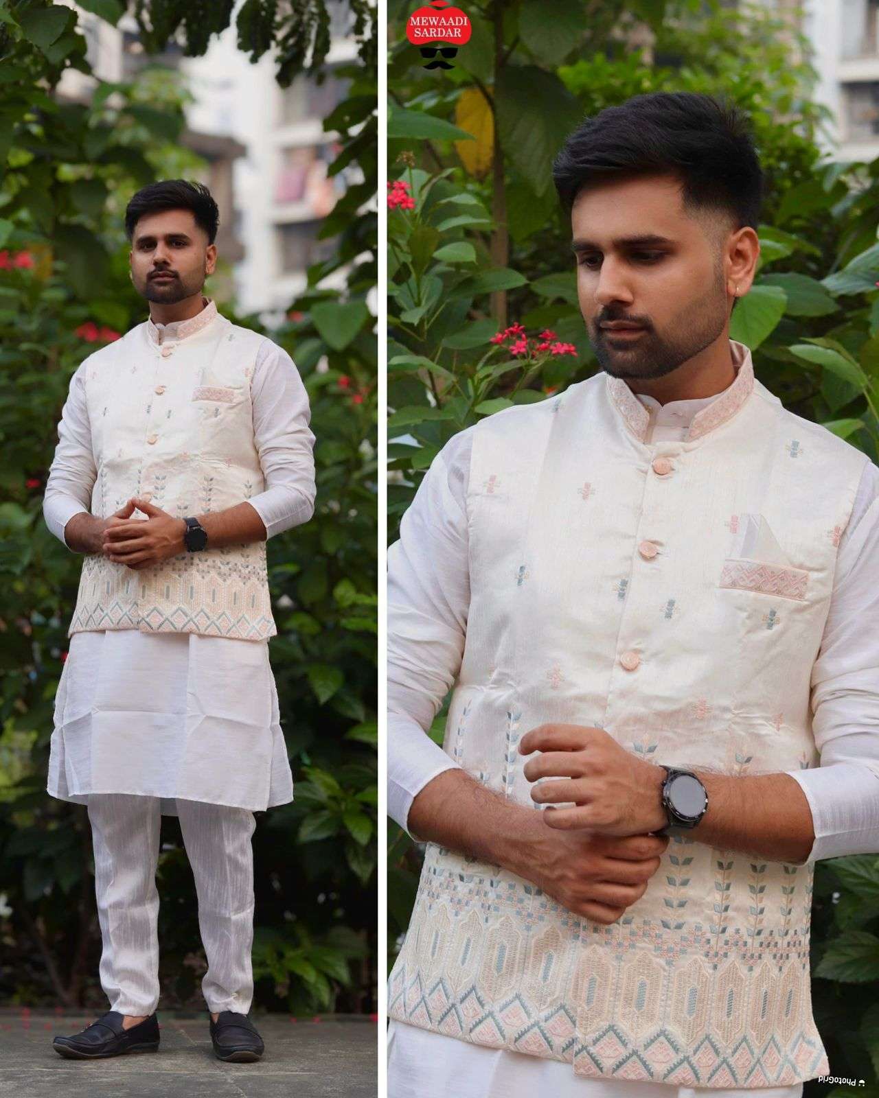 rajwadi 2 kurta pant koti set ready to wear in best 3 combination kurta heavy banglori silk both side pocket polo pant heavy banglori silk koti banglori
