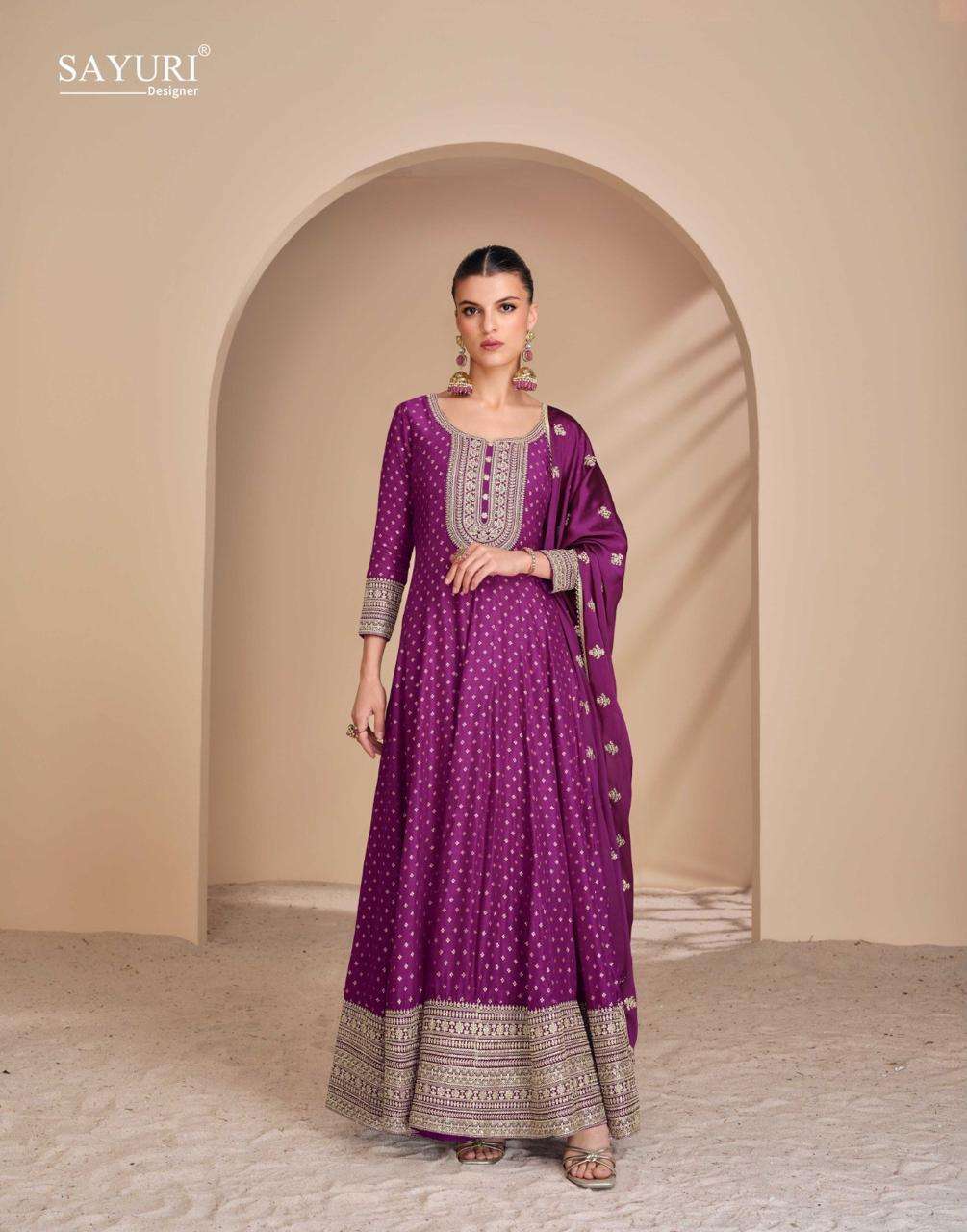 sayuri designer present new catalogue leela 3 piece 42 size stitched 5665 series fabric pure viscose jacquard silk front and back embroidered with embroidered dupatta 