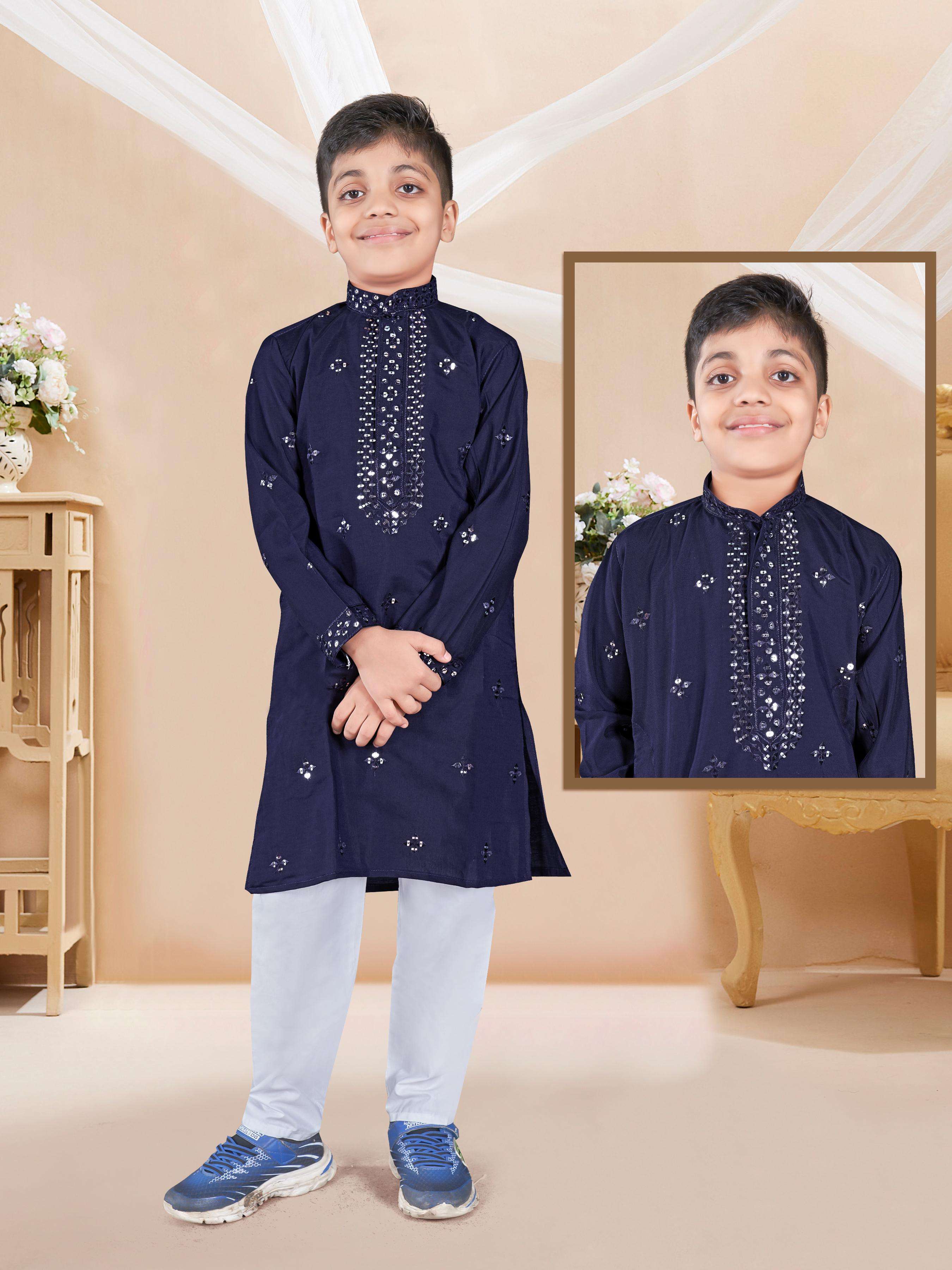 traditional  work kurta for all beautiful occasions fabric 14 kg roman silk with work size 6 to 12 size chart provided available in 4 hot favorite colours with cotton pyzama