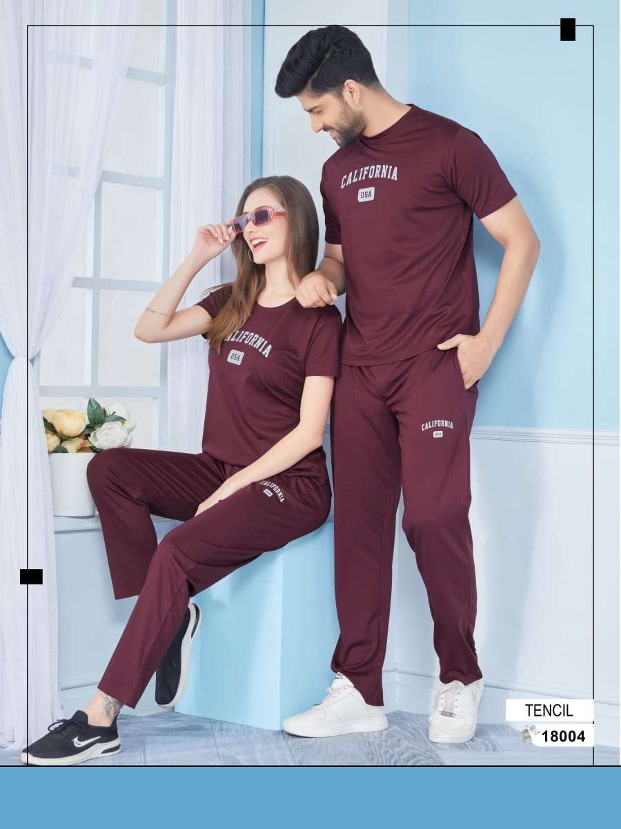 couple wearing same night wear cord set couple night suit fabric tensil size m to xxl speciality pocket n drawstring celebrate togetherness with our latest