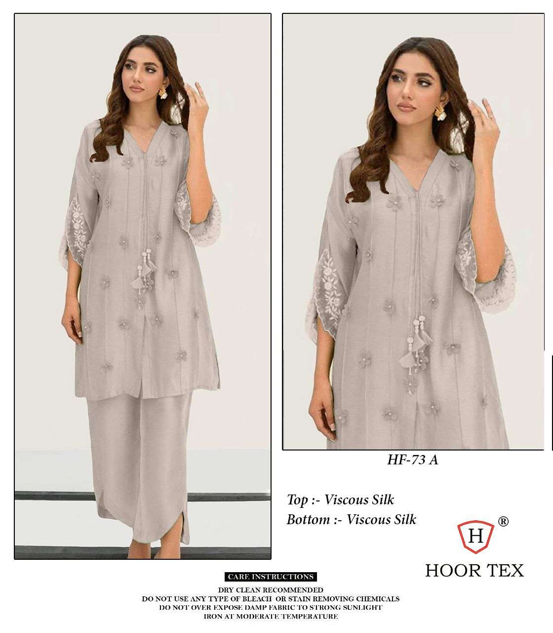 hoor tex new catalogue in pakistani full stitched hf 73 a to d top viscouse sillk bottom viscous silk Pakistani readymade dresses  