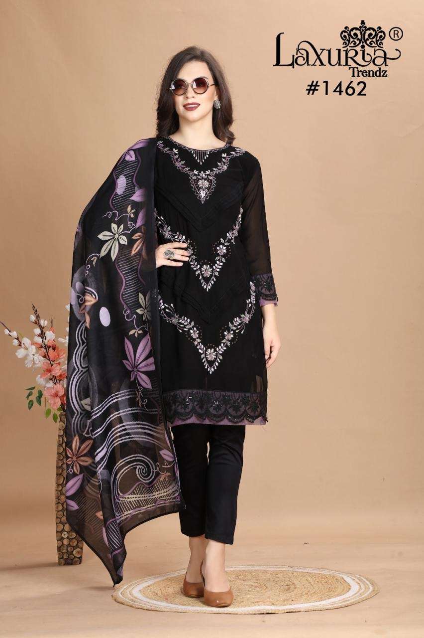 laxuria trendz launching new superhit collction design number 1462 luxury pret collection in tunic stylist n pant  launching superior quality in affordable price for our valuable customer 