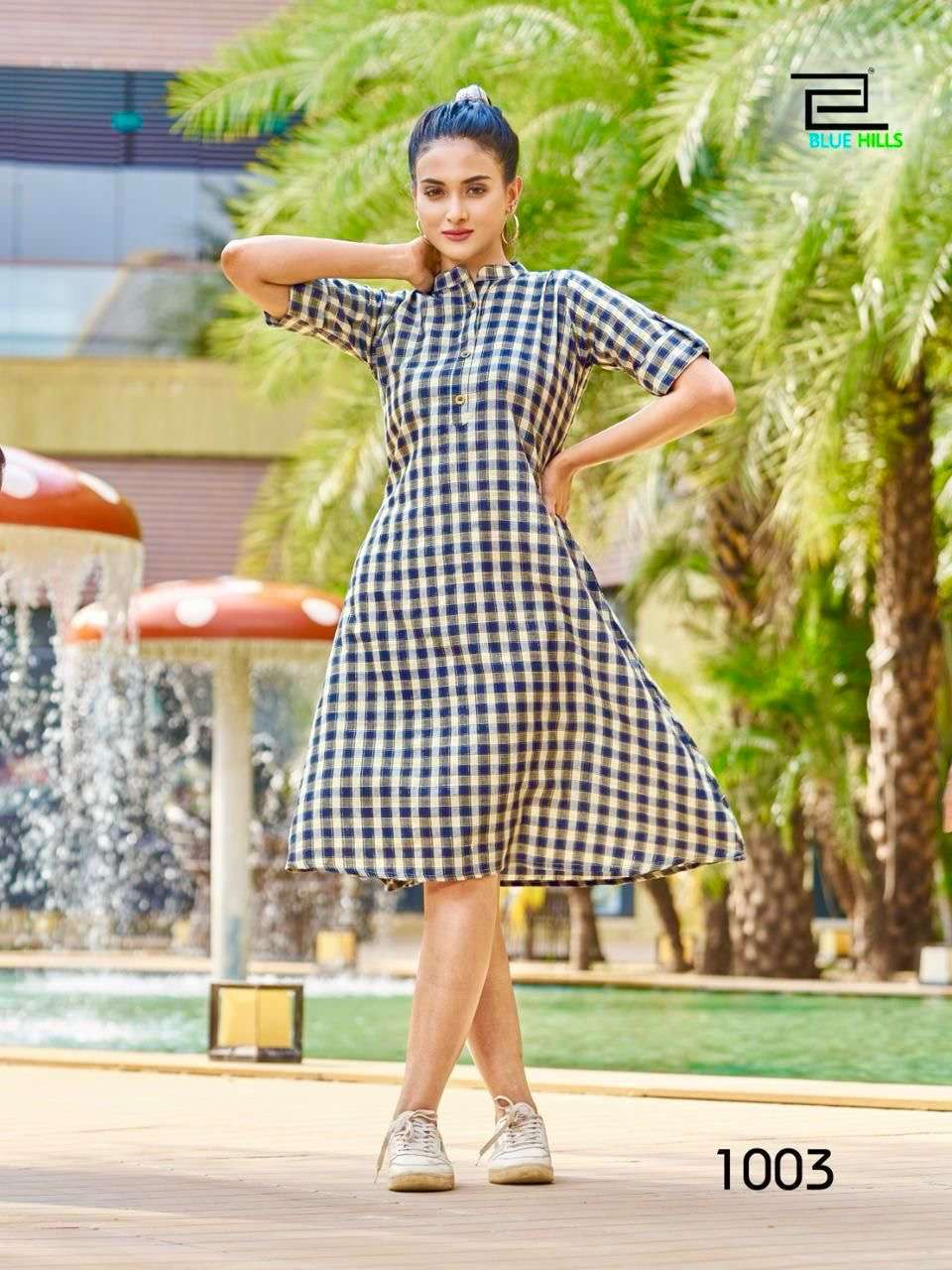 midi collection short midi style checks print in 4 colors fabric pure cotton size m to xxl kurties collection 