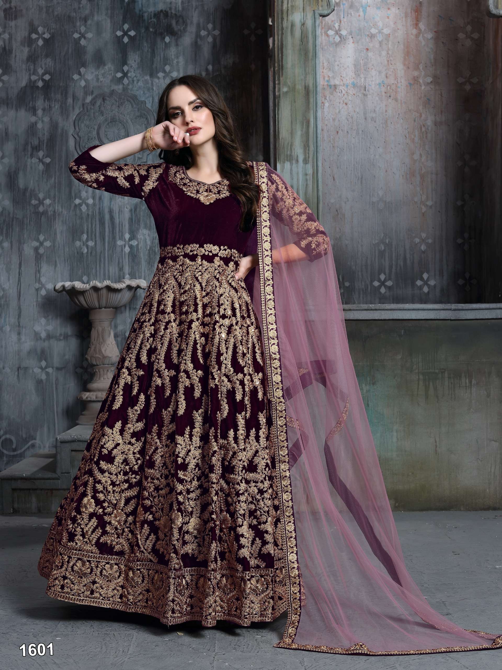 our most proffered catalogue twisha 1601 vol 16 top 9000 velvet bottom santoon dupatta net with heavy border shipping extra velvet heavy embroidery dresses