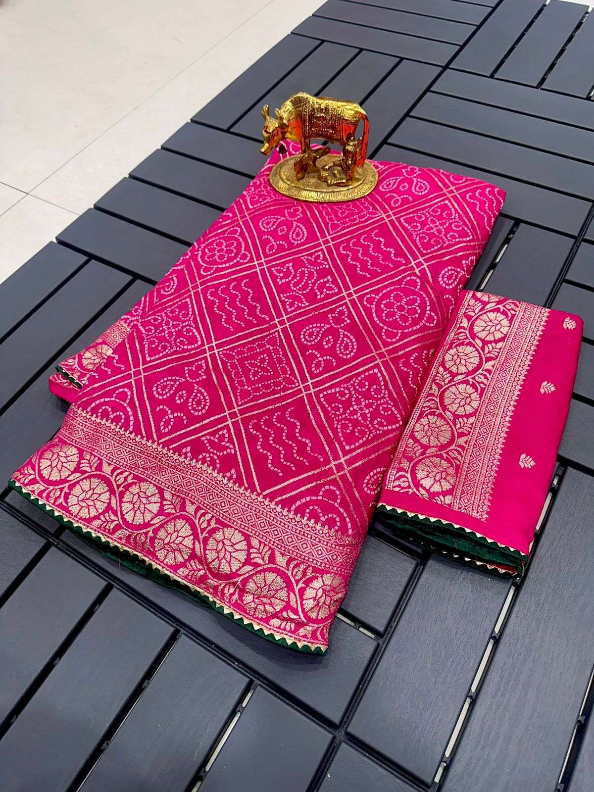 saree sambhav 2 saree luxury pure kolkata viscose weaving beautiful bandhani ghatchola zari weaving in saree blouse running luxury kolkata viscose zari weaving border with butti zari in blouse