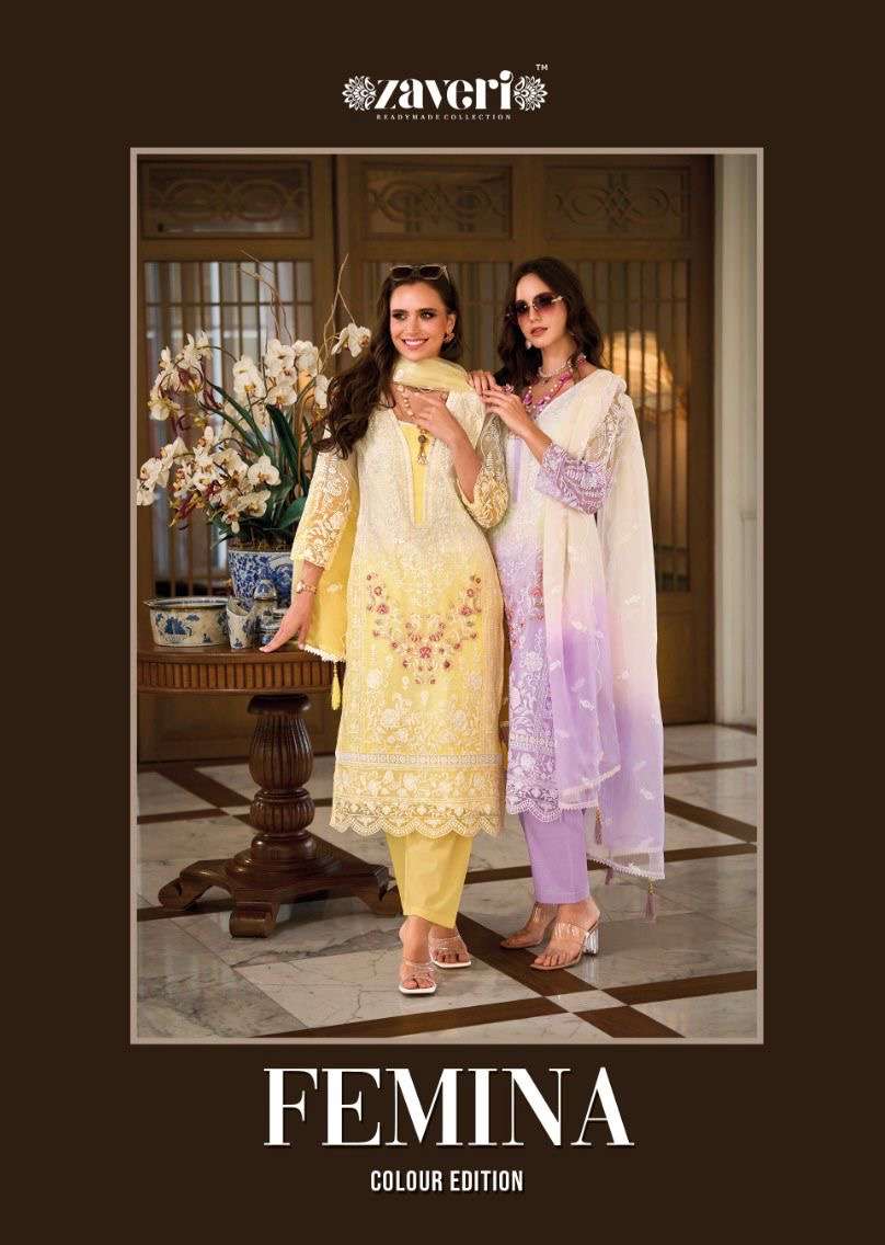 zaveri presents new collection femina colour edition top soft organza with fancy embroidery  work with moti work n gpo lace bottom heavy silk duppta organza with embroidery work size m to 3xl