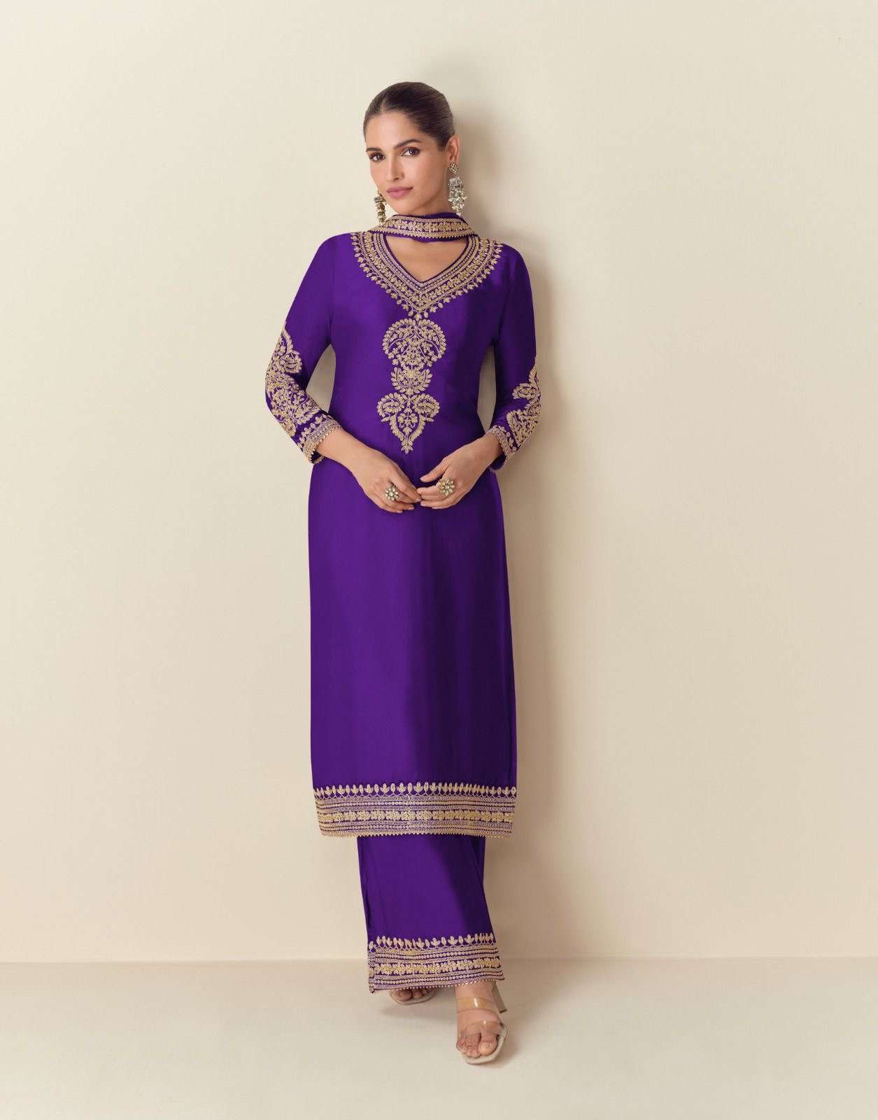 aahirwaad creation catalogue roma series 10150 to 10152 top premium chinnon silk free size stitch bottom premium chinnon silk free size stitch duptta premium chinnon silk