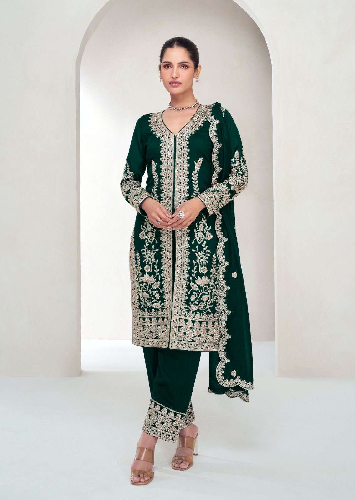 aashirwaad creation catalogue 10057 to 10060 top premium silk free size stitched bottom premium silk free size stitched duptta premium silk designer suit