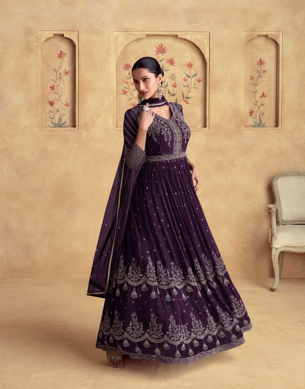 aashirwaad creation catalogue alfaaz series real georgette 10165 to 10168 top real georgette free size stitched duptta butterfly net designer partywear dresses