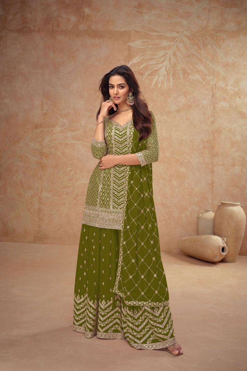 gulkayra designer present new catalogue palak vol 3 fabric detail top real chinon dupatta real chinon plazoo real chinon note free size stitched embroidery work only