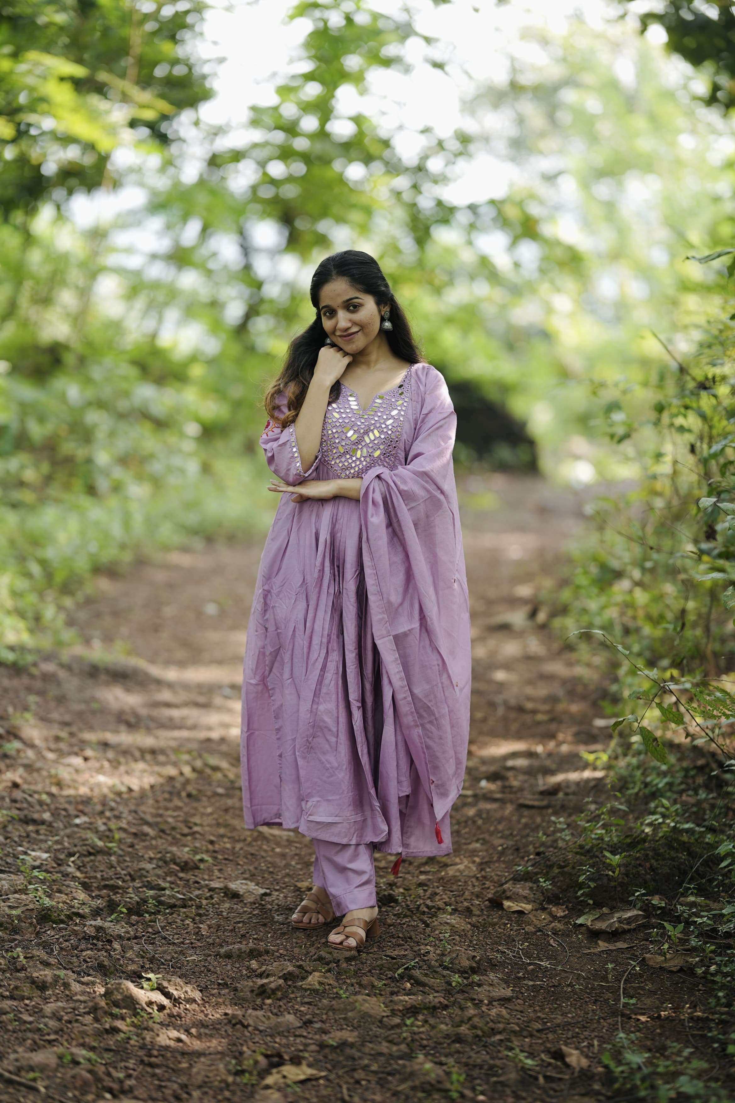 kanch kali 3 colour diwali launch original mirror handwork on neck introducing our stunning kurti pant dupatta set featuring an elegant alia cut kurti with real mirror work on the yoke for a touch of sparkle
