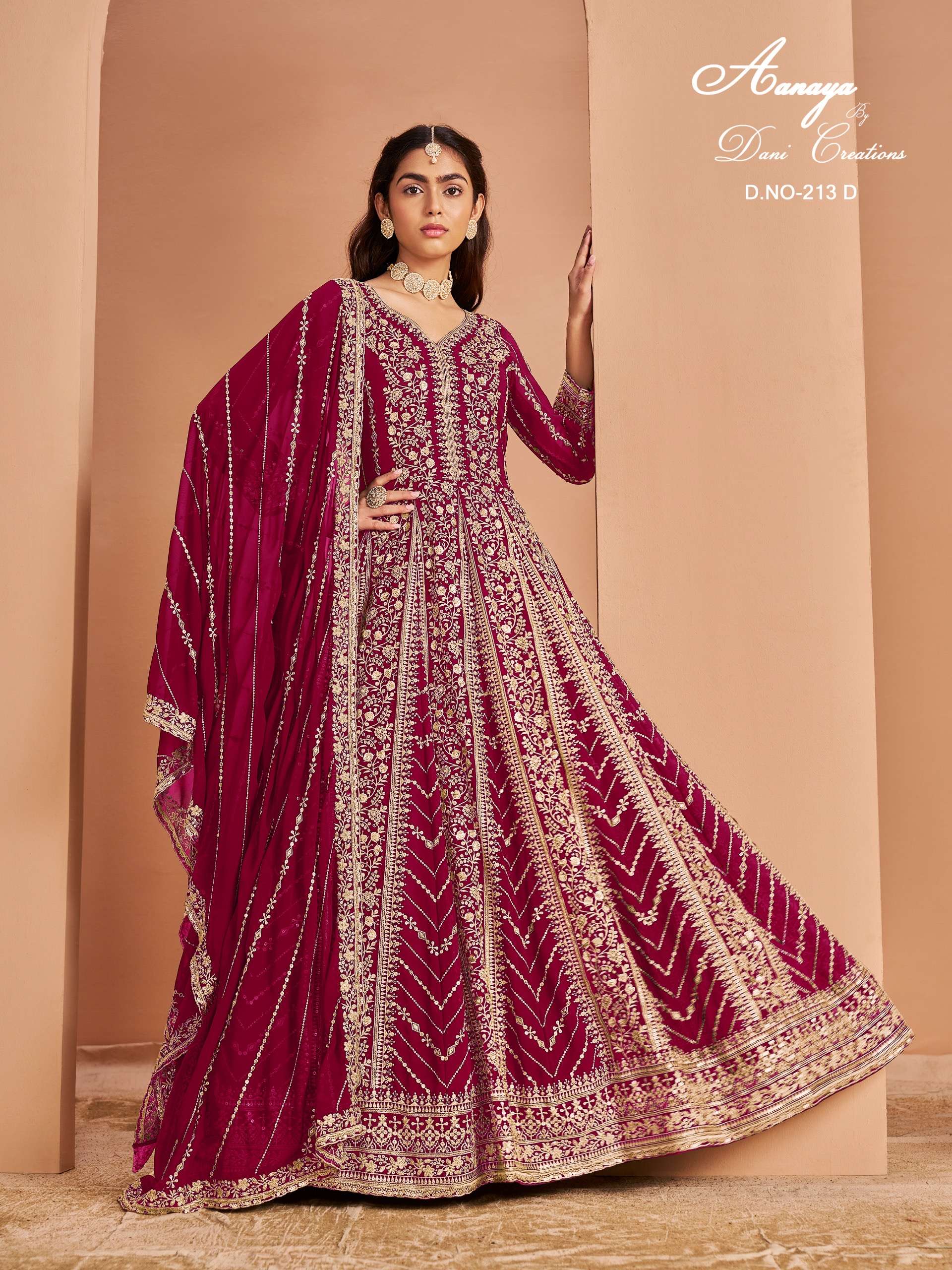 launching our most preferred catalogue new arrival aanaya vol 213 top faux georgette bottom n inner santoon duppatta faux georgette desniger partywear dresses 