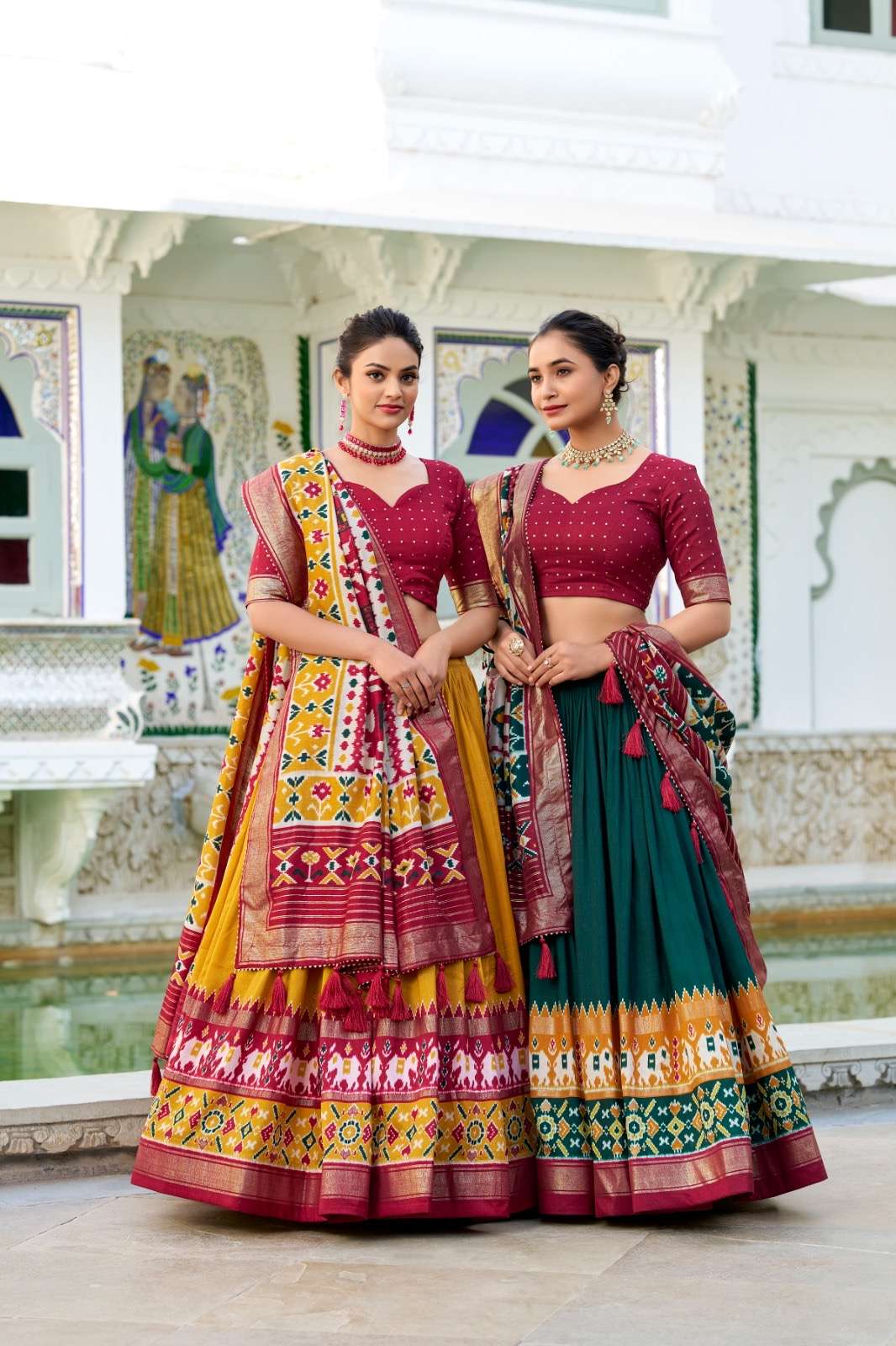 lehenga choli presenting a perfectly blended tussar silk lehenga for festive season to charm your look catalogue preyasi lnb1680 tussar silk patola print with foil designer lehenga