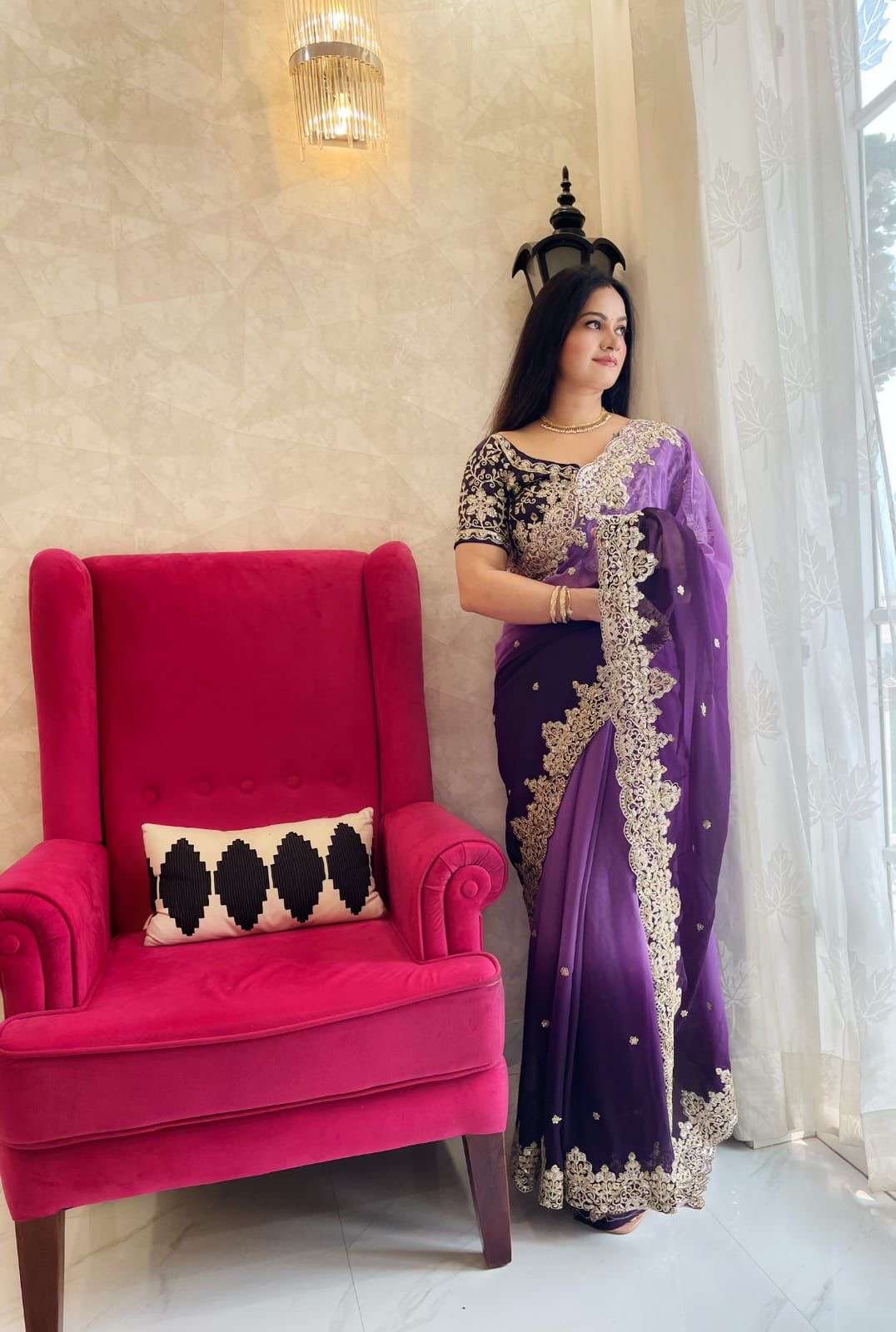 most beautiful seqwance saree collection design number 663 fabric details saree fabric faux shaded georgette saree length  saree work seqwance work and coding work with arca cutting mono banglori