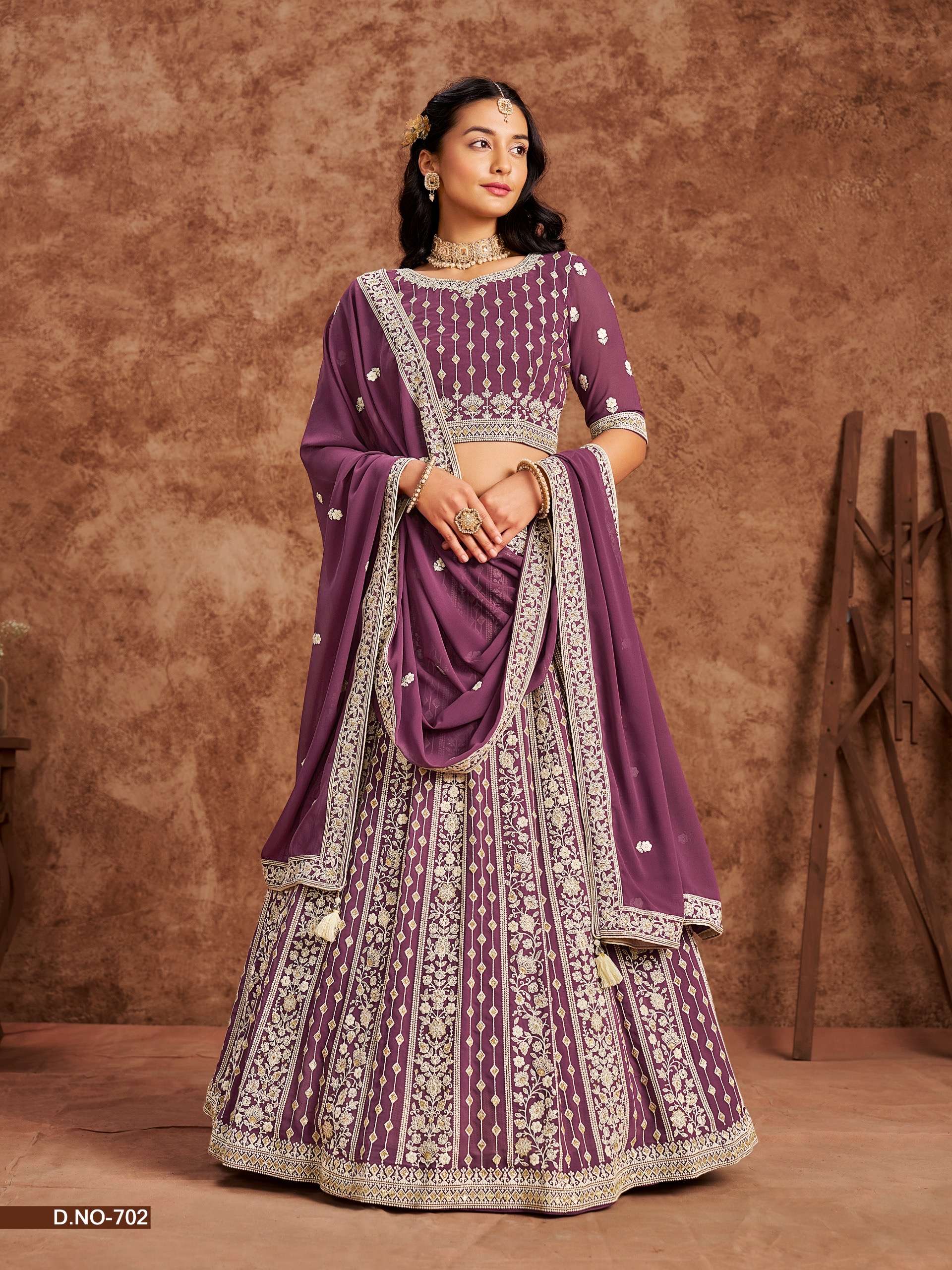 new lehenga mehvish vol 7 fabric details blouse faux georgette with thread n sequins work lehenga faux georgette with  thread n sequins work dupatta faux georgette with thread n sequins work