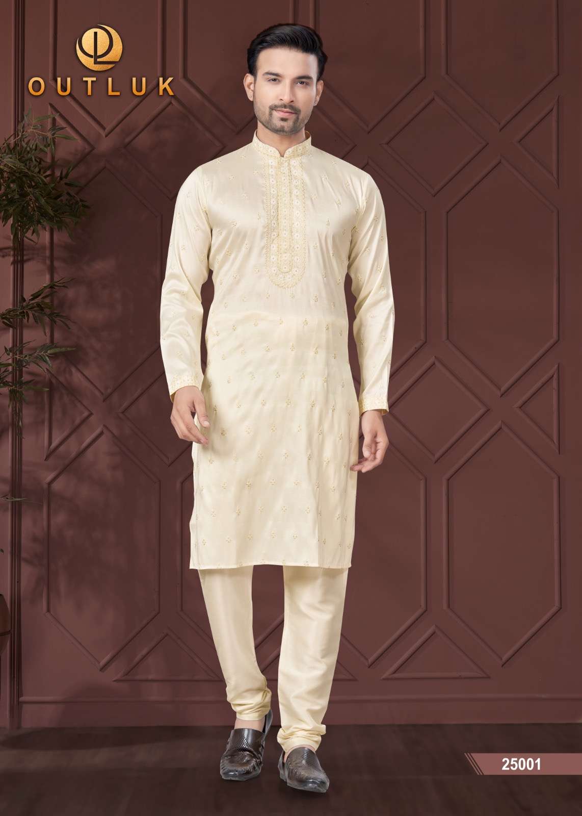 outluk added wedding kurta pajama collection series catalogue name outluk wedding collection vol 25 work embroidery and sequnce work all over work front and back side 
