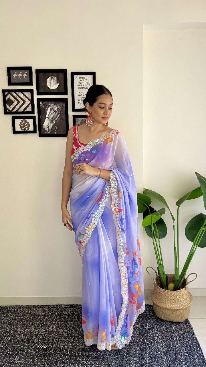 saree presenting you most beautiful printed sequence saree collection real modeling shoot kc 770 saree fabric georgette with digital print designer saree