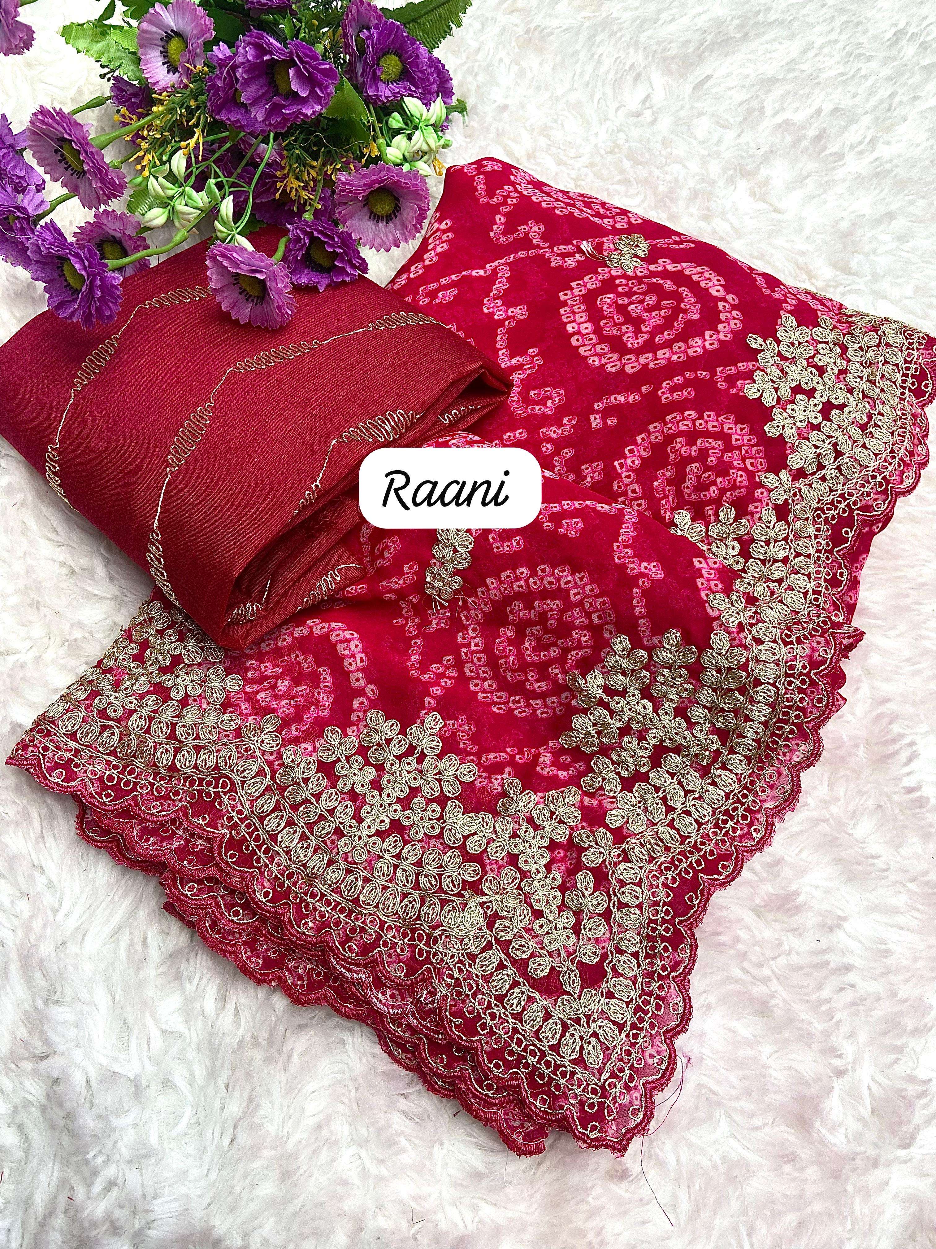 soft lightweight chiffon x pitta work fabric soft chiffon work beautiful cpallu pitta work with butti in whole saree n cutwork border designe blouse heavy mono with pitta  work unstitched colour 4