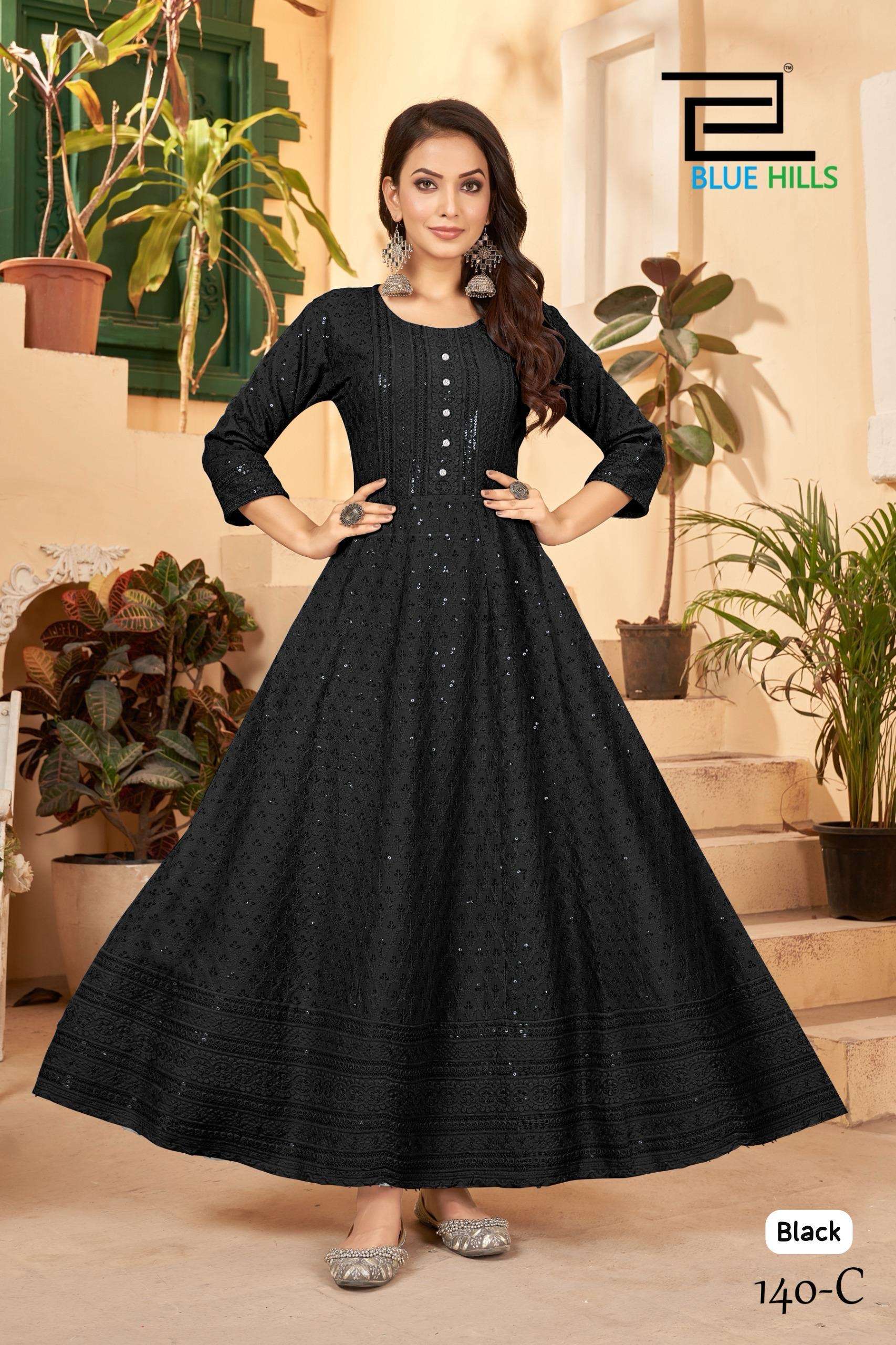 anarkali long anarkali gown in chikankari work with sequins fabric heavy rayon with chikankari work plus sequins  both side work size m to xxl 44 length 53 designer kurties