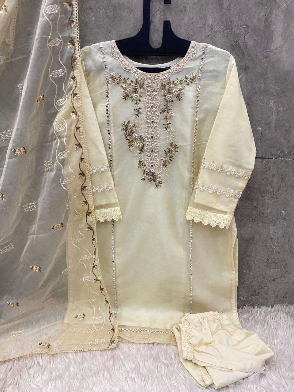 hoor tex presents new catalogue in pakistani full stitched hf 52 a to d top heavy organza  bottom imported cotton dupatta heavy orgaza size xl 42 to xxl 44 dispatching ready to ship