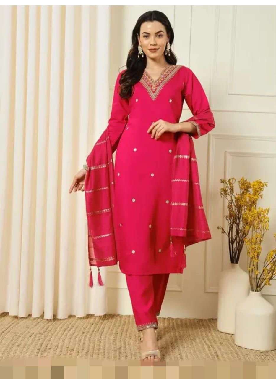 new beautiful heavy fully stitchied suit set brand showroom piece hevay cording embroidery full work heavy suit set which is beautifully decorated with intricate hand embroidery zari weaving