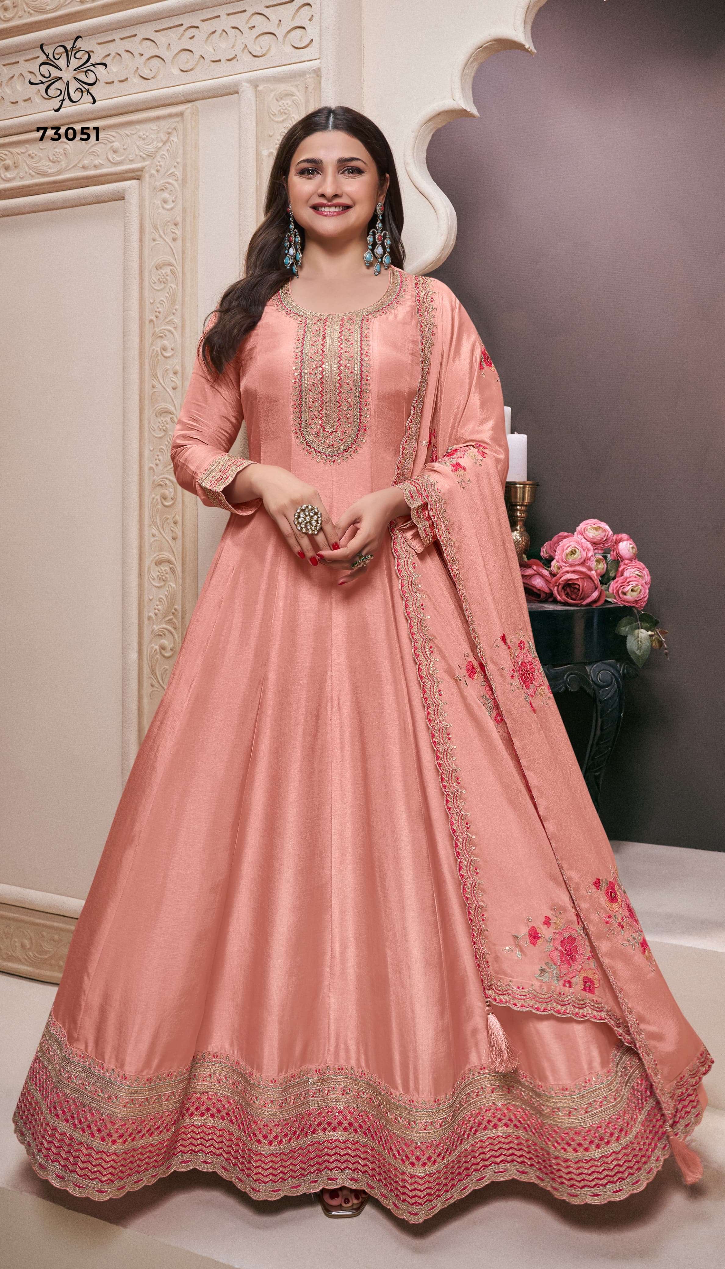 viany fashion catalogue kuleesh naaz dress matarials fabric details top embroidered moonga silk top bottom santoon dupatta multy thread silk georgette dupatta designer suits
