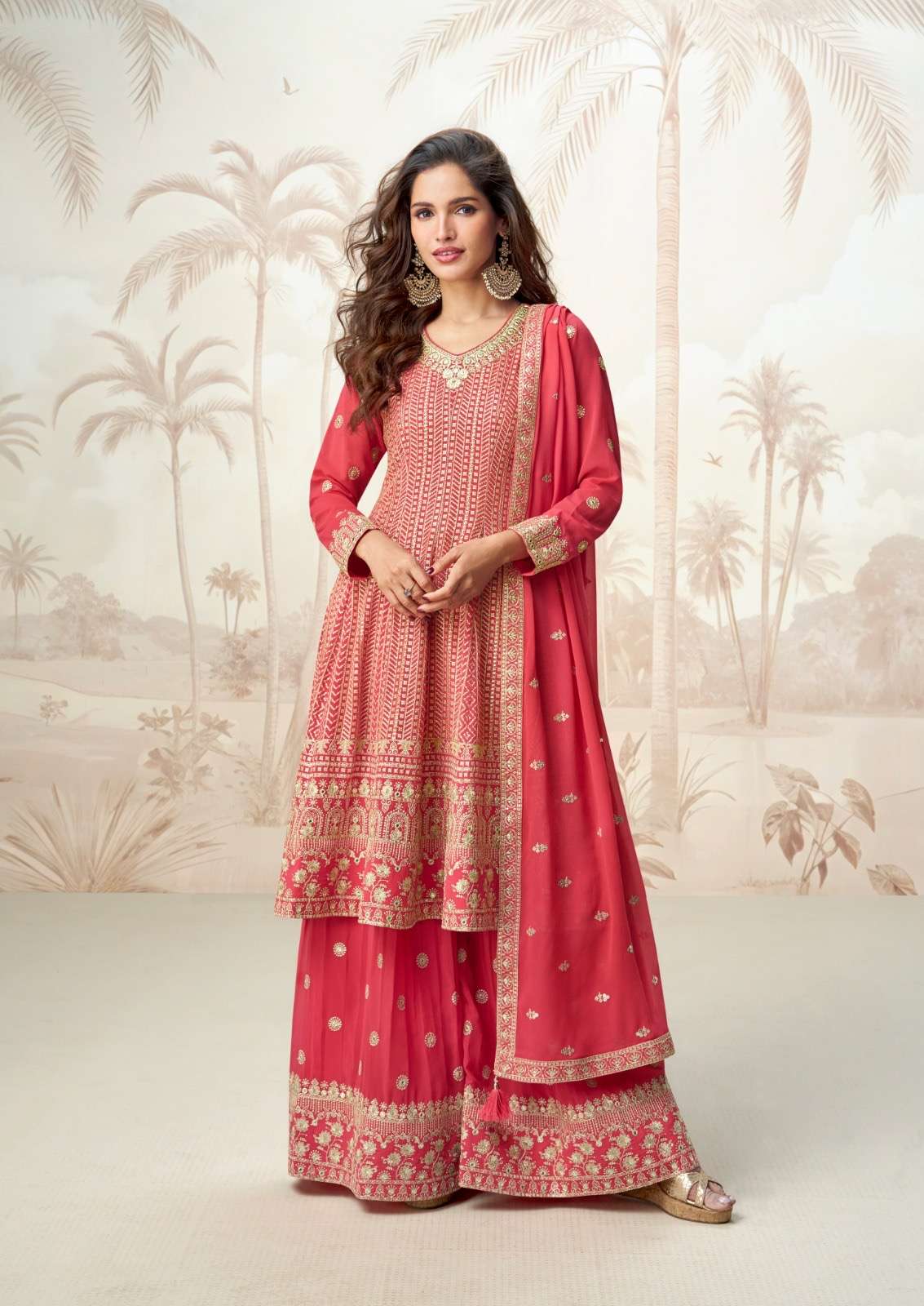aashirwad creation catalogue jaismin fabric details top real georgette free size stitch plazzo real georgette free size stitch duptta real georgette readymade suits