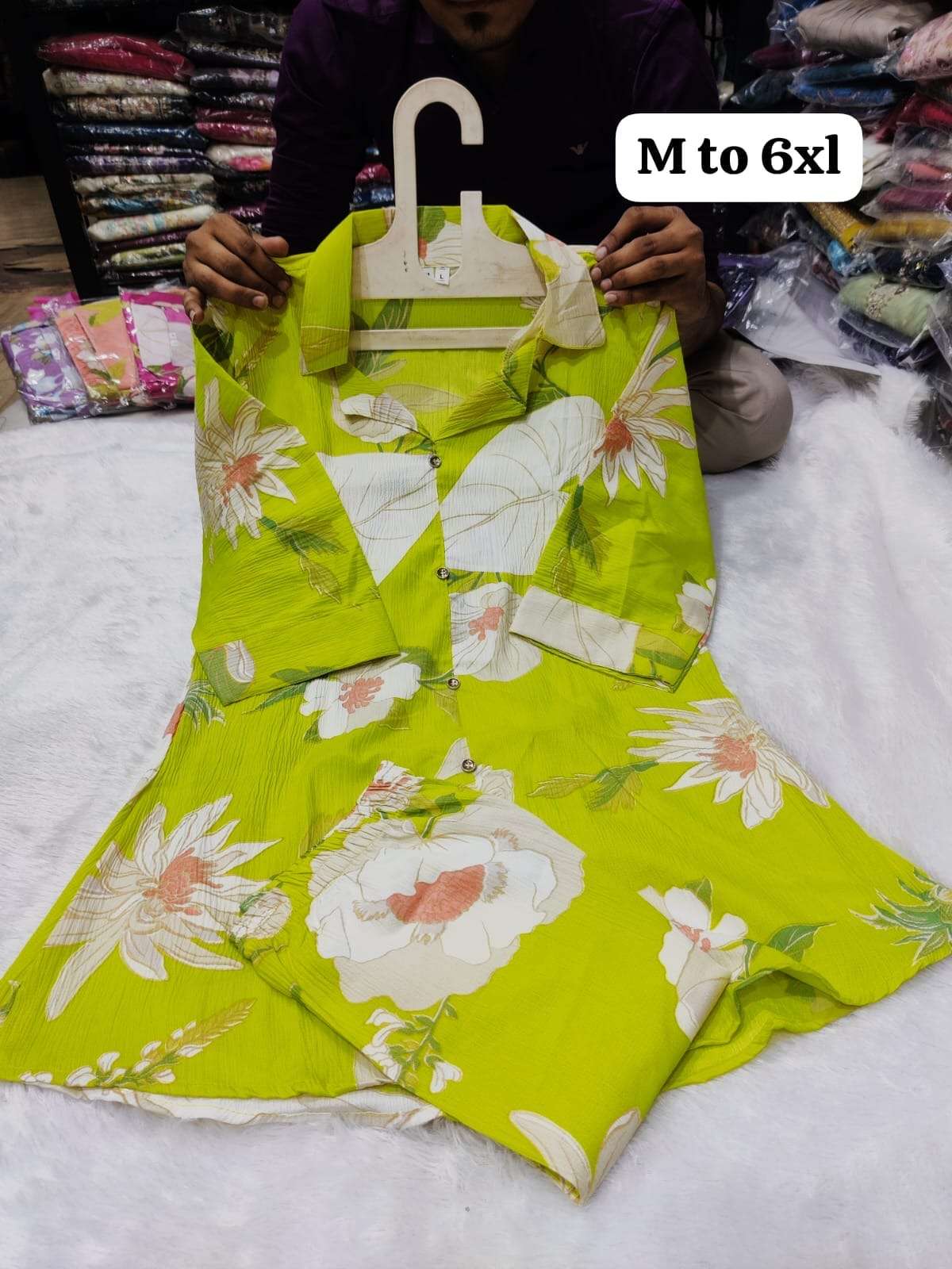 cord set dailywear printed muslin fabric cord set size m to 6xl fabric crush stylish dailywear stylish 