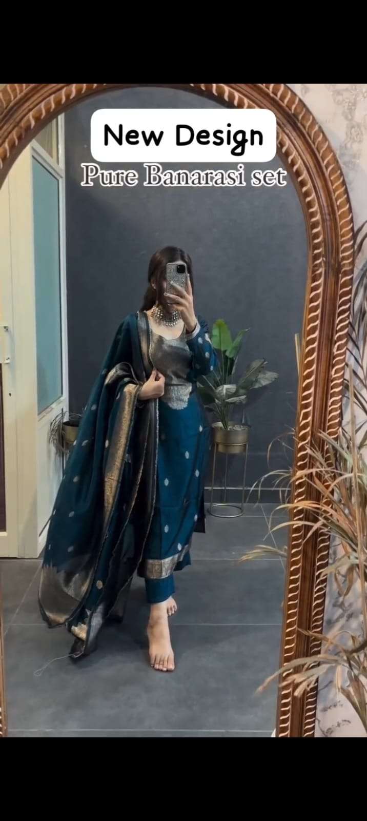 pavitra suit set  branded collection beautiful suit sets in pure banarasi suit set top pent with duppta with jcard wiving it is beautifully decorated desgins prints and hand zari wiving jequard