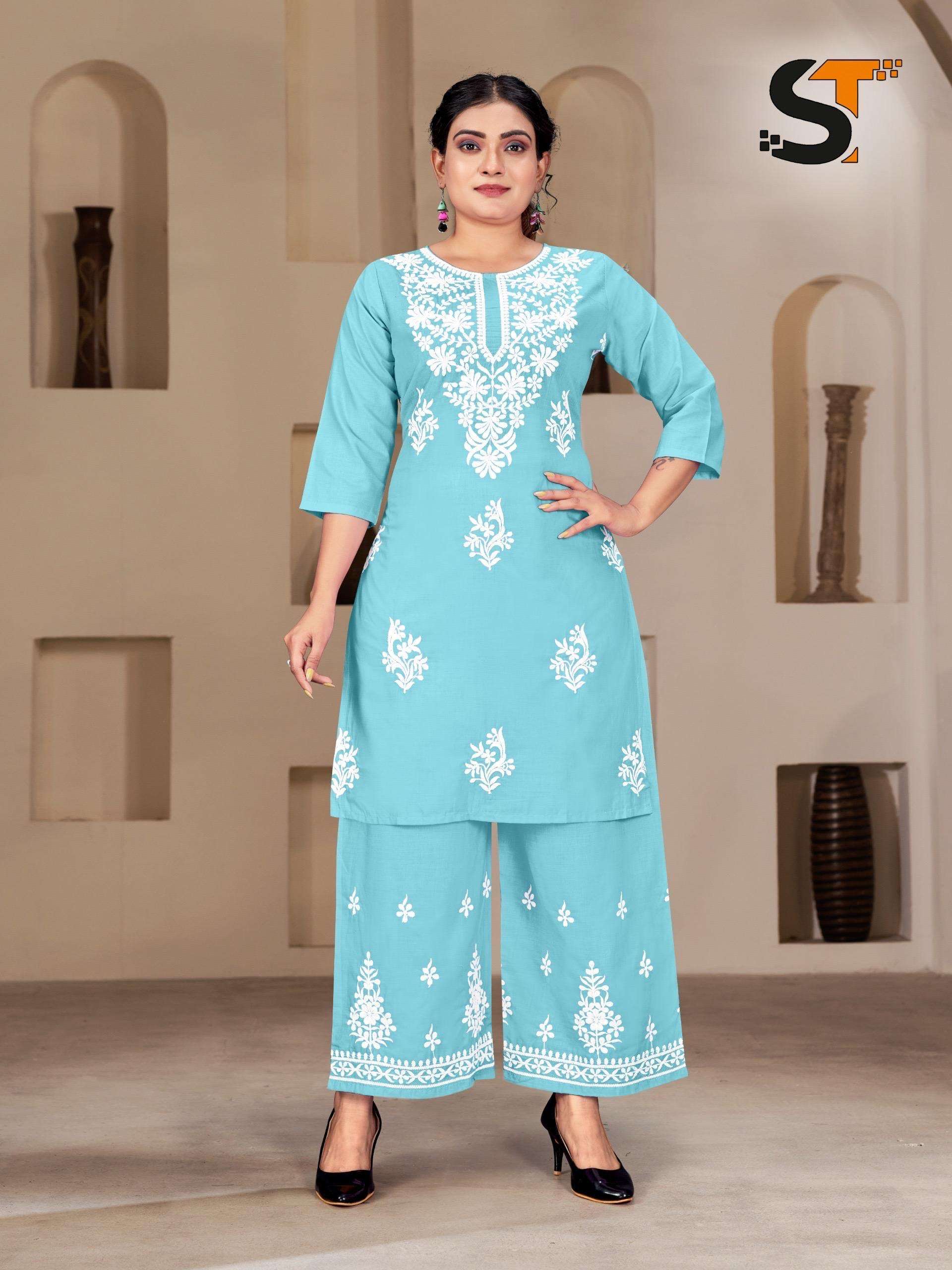 readymade suits embroidery work kurti+pant for office and regular wear fabric heavy reyon with  embroidery work size l to xxl length 40 real photos provided summer dresses