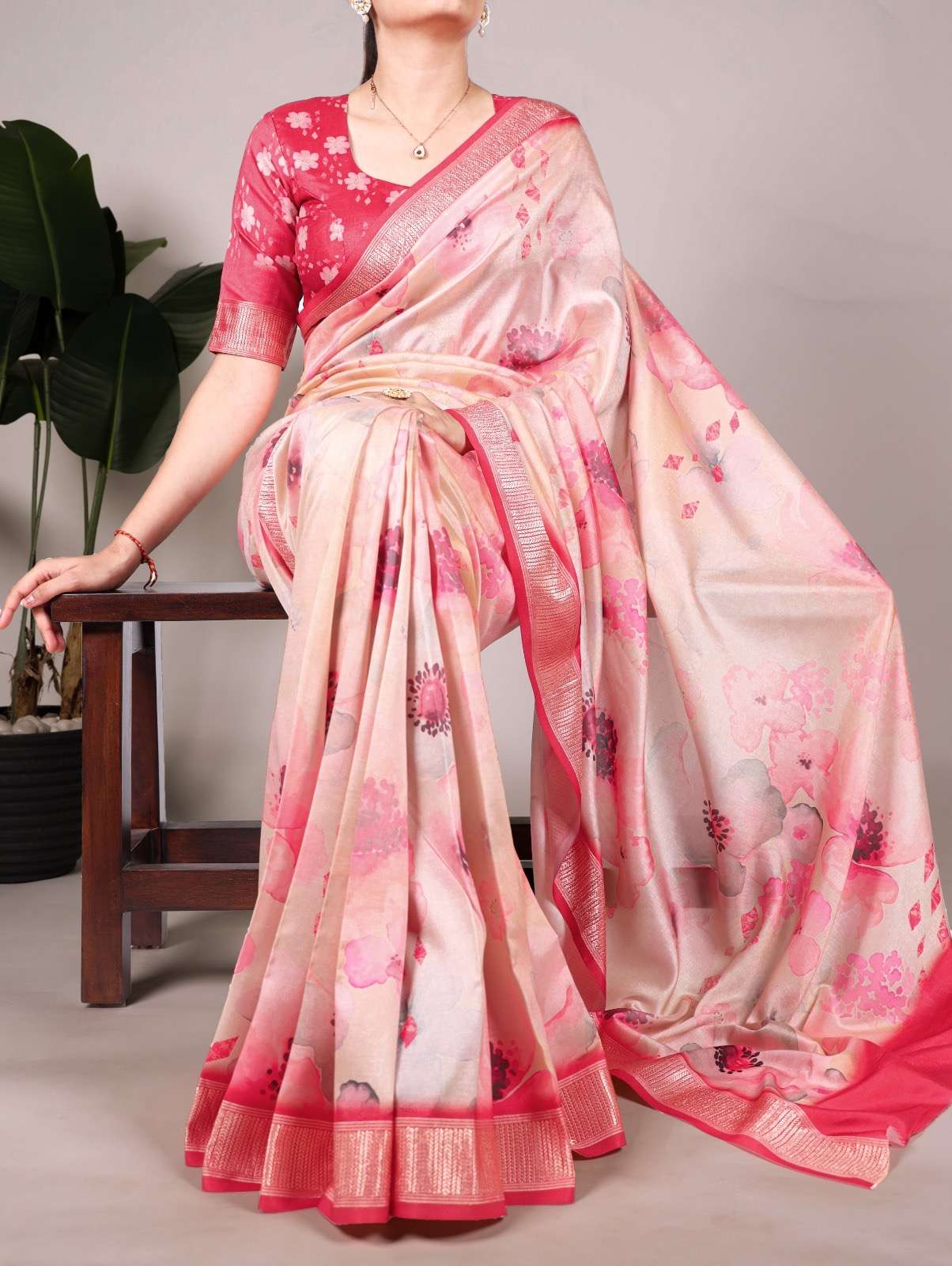 saree collection tussar dreams and viscose schemes ynf7024 saree tussar silk with viscose border saree work floral printed blouse unstitched blouse fabric tussar silk with viscose border floral printed