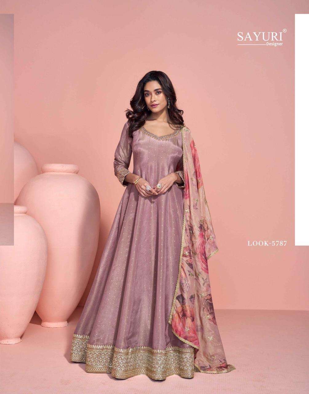 sayuri designer catalogue sikha series 5787 to 5788 fabric pure viscos jacquard silk n real simar organza silk front and back  embroidered with embroidered digital dupatta