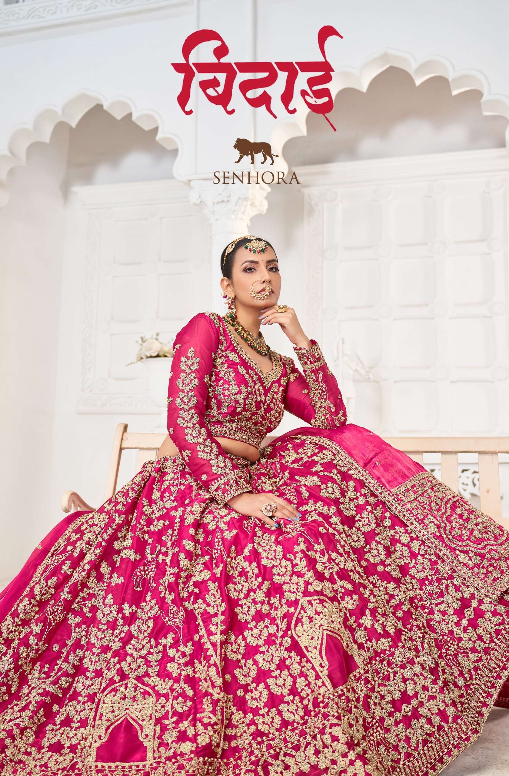 senhora dresses official catalogue badhai series 4007 to 4009 jimmy choo 2 layer inner with heavy quality cancan a stunning lehenga with beautiful embroidery work designed specially for wedding season