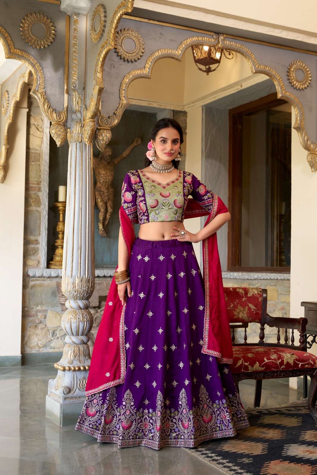 wedding collection 2025 the charm of silk the elegance of tradition catalogue shrungar lnb1420 lehenga stitched lehenga fabric vichitra silk sequins and thread embroidery work designer lehenga