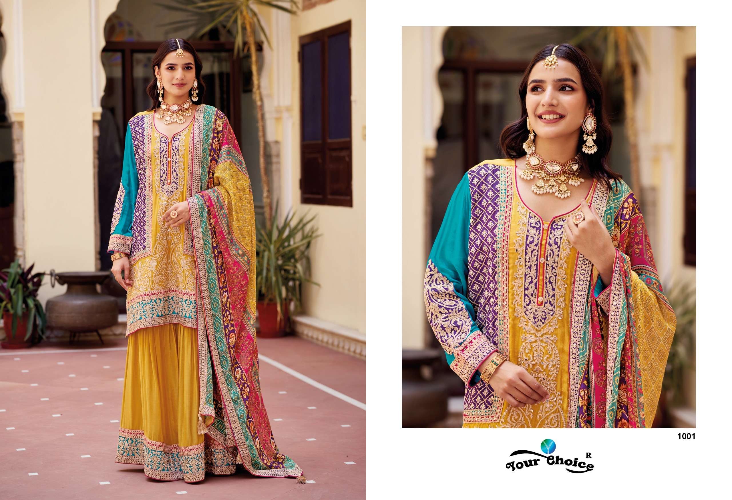 your choice catalogue venic series 1001 to 1002 fabrics heavy chinon n chinon with print notes free size stitched designer fabrics heavy chinon notes free size stitched