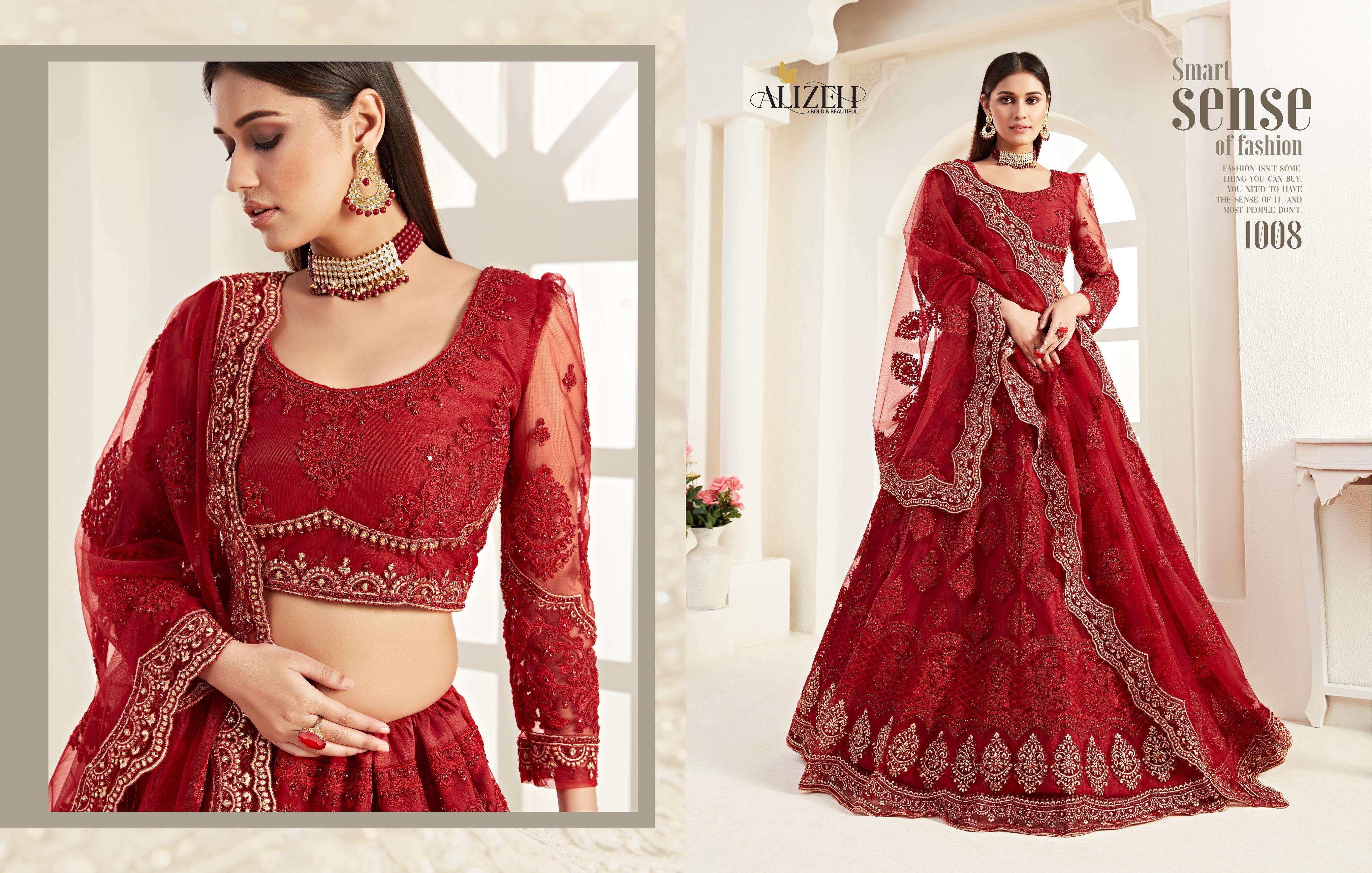 alizeh bridal heritage 1008 hit design colours fabric blouse lehenga n dupatta butterfly net inner banglori silk book your orders now ready to ship designer bridal lehenga 
