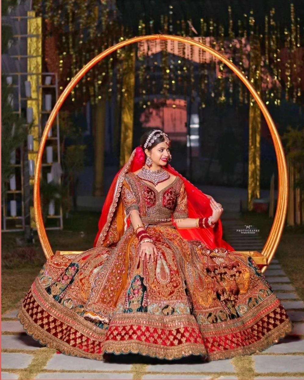designer bridal lahenga choli lehenga stitched lehenga fabric velvet lehenga work heavy embroidery work  waist supported up to 45 embroidery work with zarkan handwork designer lehenga