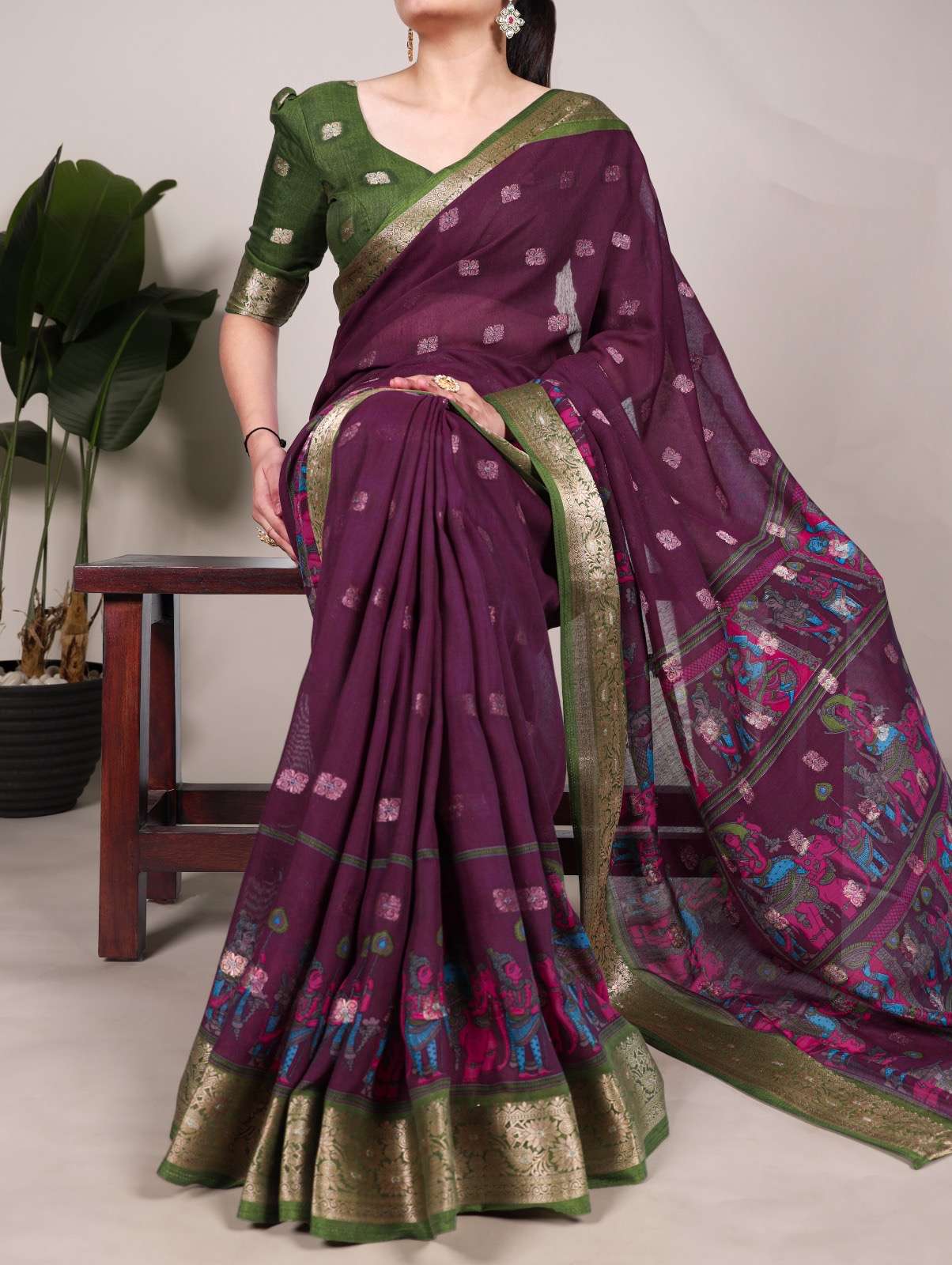 saree collection art you can wear design number ynf7031 saree fabric poly cotto saree work kalamkari print with zari weaving work border length 5 meter fabric poly cottonwork zari weaving work
