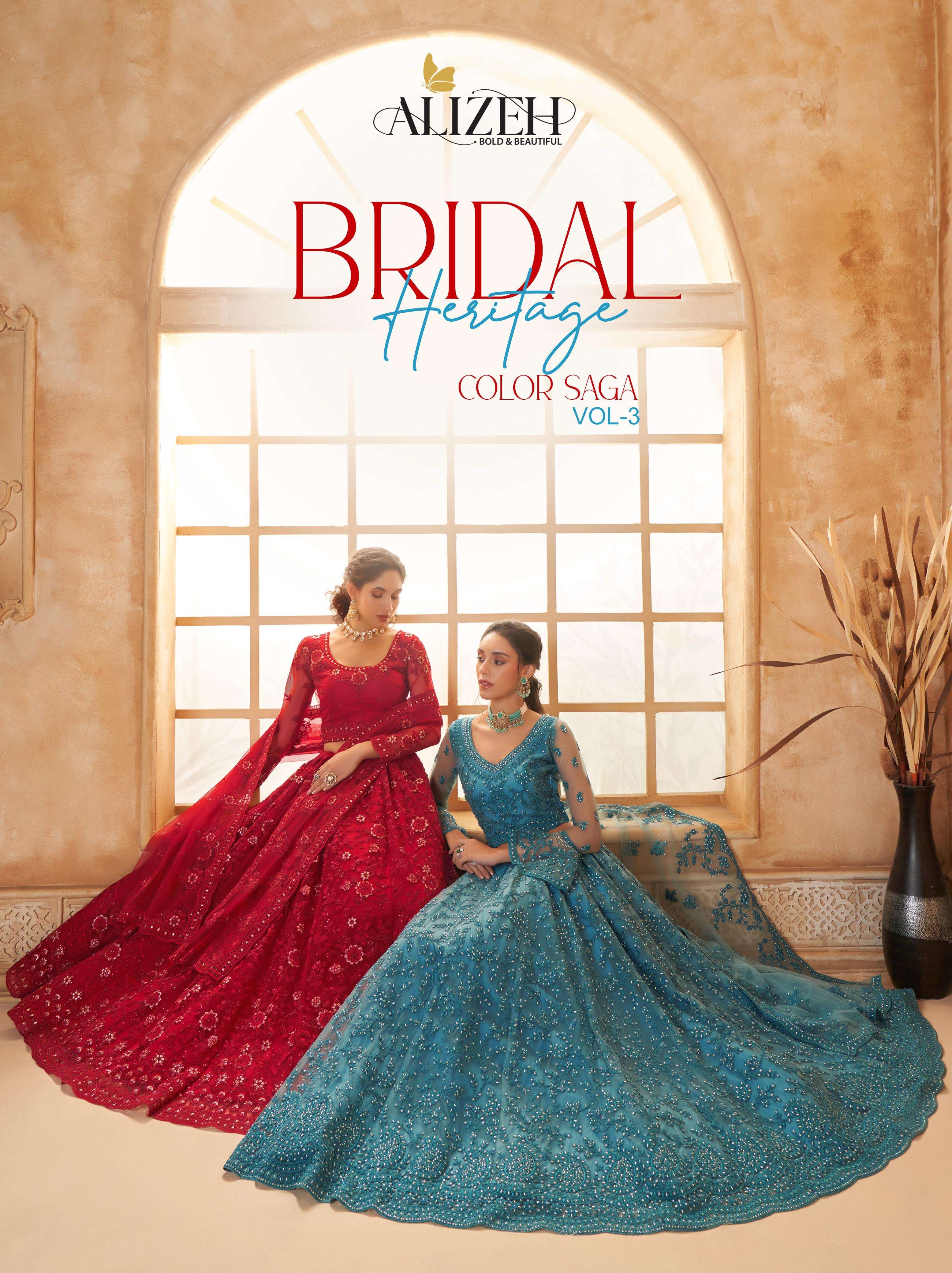 alizeh official bridal heritage color saga vol 3 rates 1074 to 1084 colorful wedding edit with our best seller concept designer partywear wedding lehenga